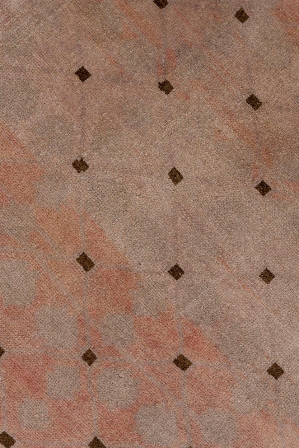 2' x 19' one-of-a-kind handmade vintage Oushak runner rug. Color palette: blush, rose, taupe, brown, dusty coral, ivory
