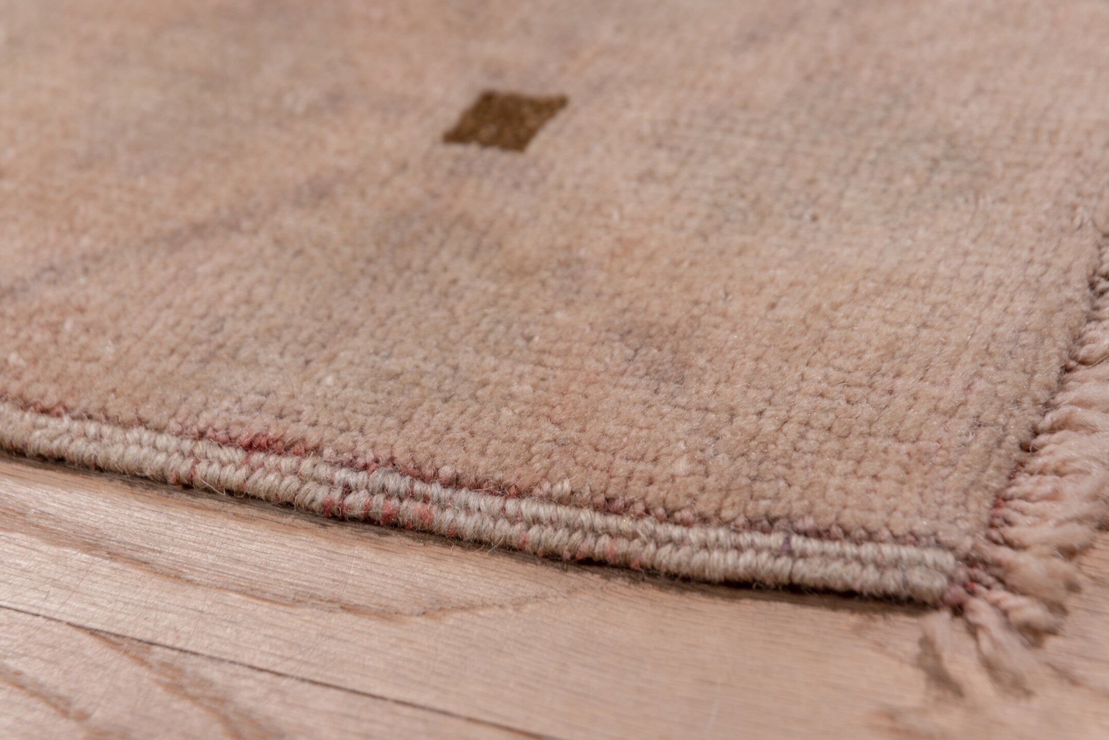 2' x 19' one-of-a-kind handmade vintage Oushak runner rug. Color palette: brown, gray, light gray, off-white, pink, snow