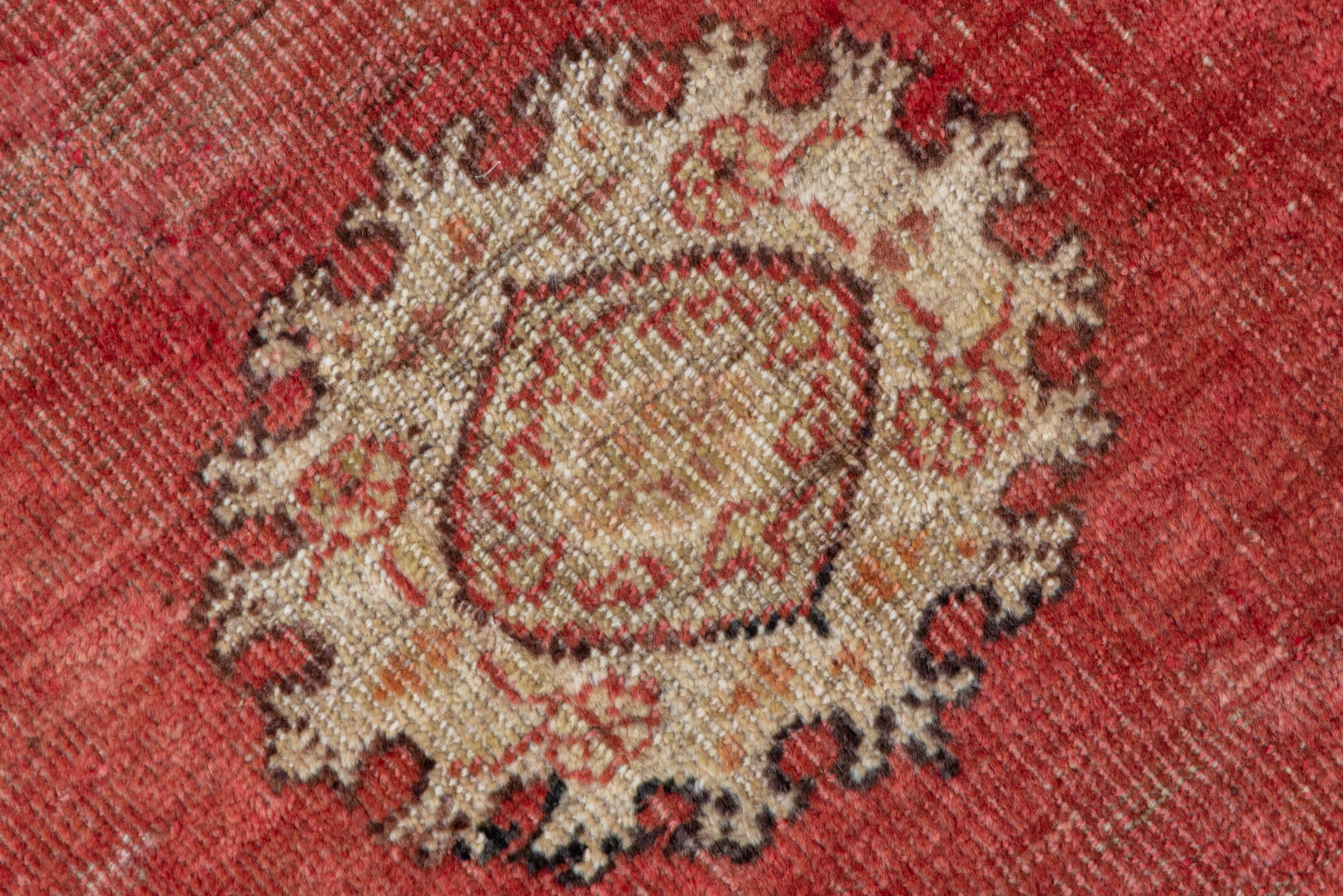 3' x 11' one-of-a-kind handmade vintage Oushak runner rug. Color palette: rose, burgundy, ivory, blush, charcoal, taupe