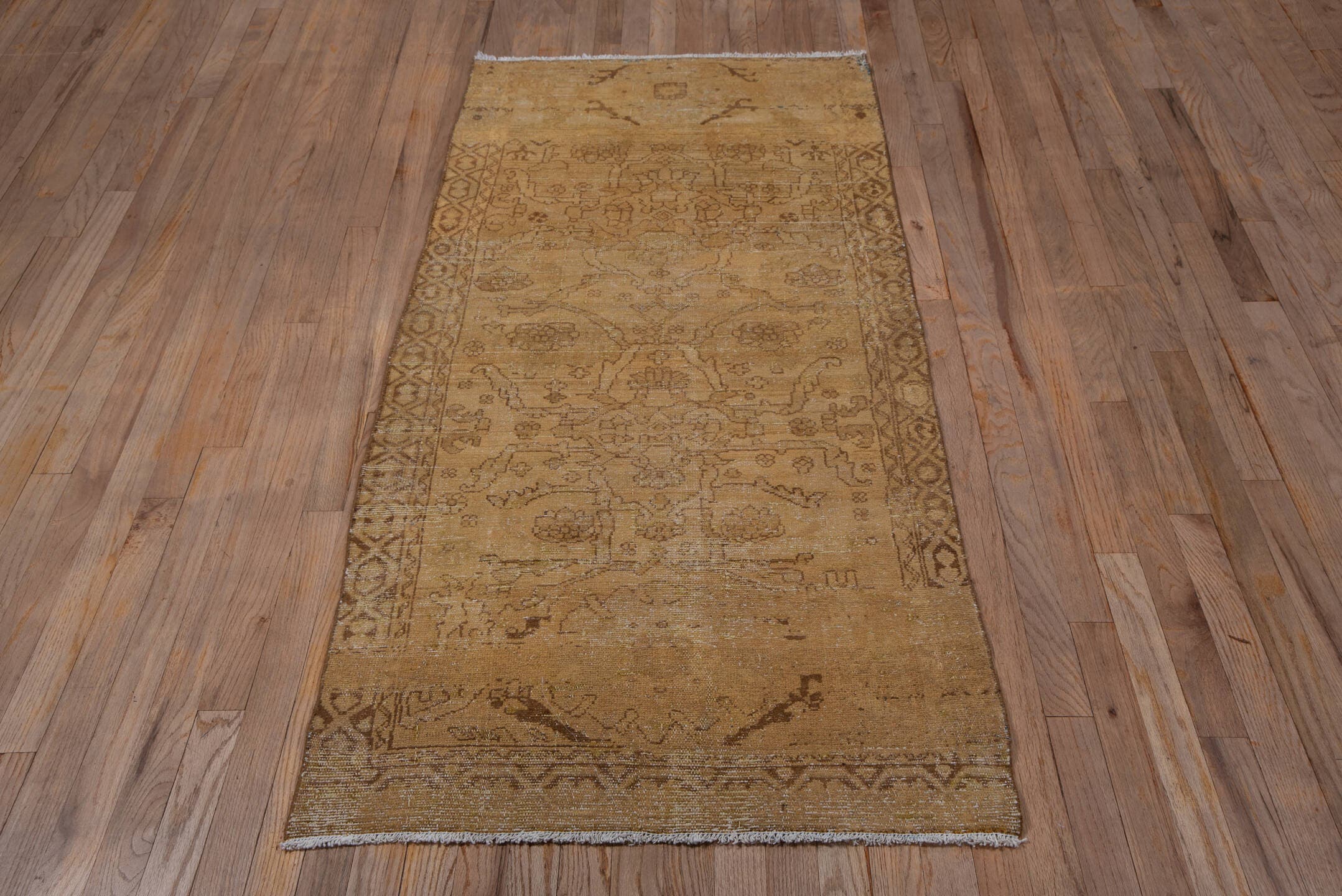 2' x 6' one-of-a-kind handmade antique Malayer runner rug. Color palette: camel, taupe, brown, tan, ivory, beige, gray