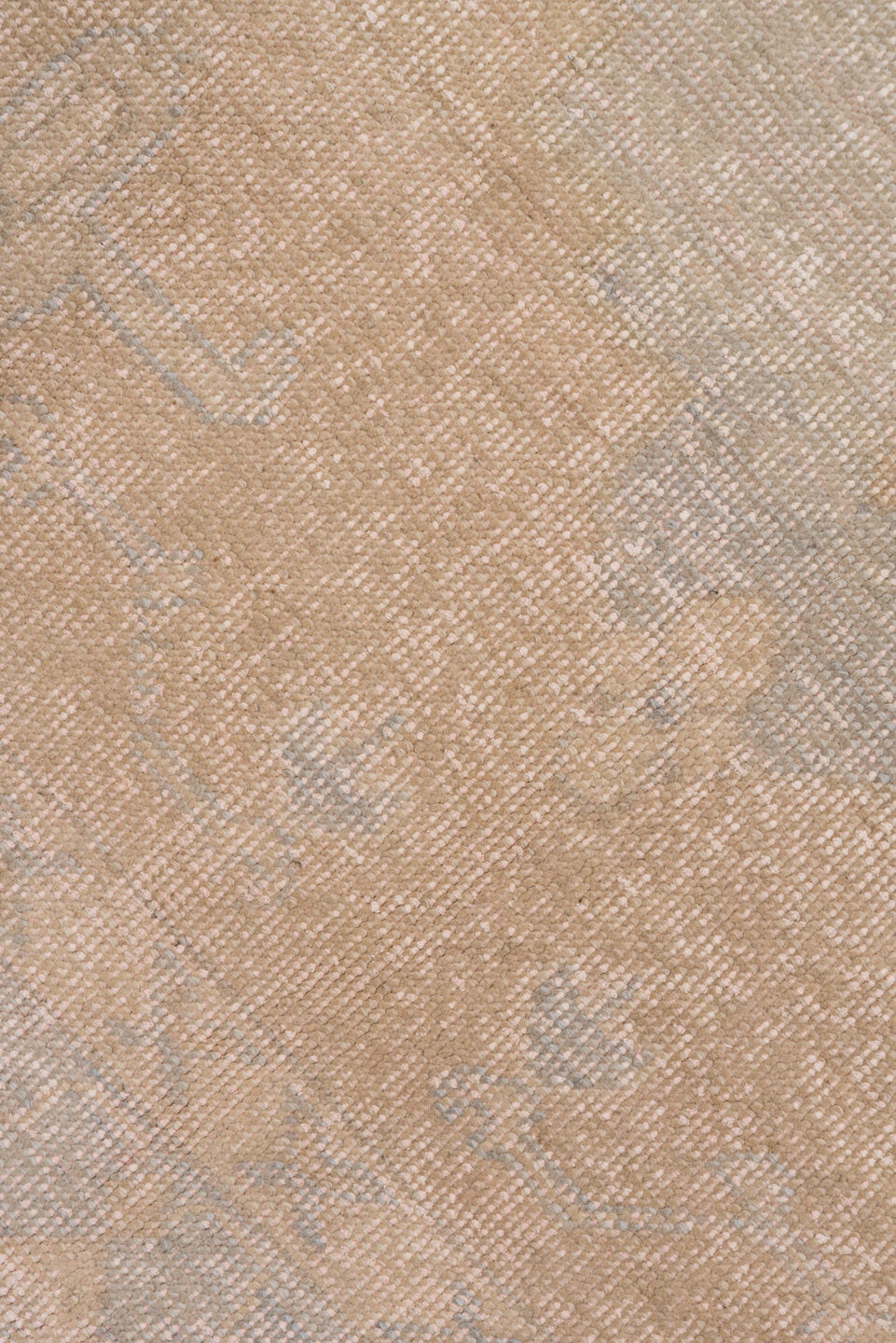 5' x 8' one-of-a-kind handmade vintage Oushak medium size rug. Color palette: brown, gray, light gray, off-white, pink, snow