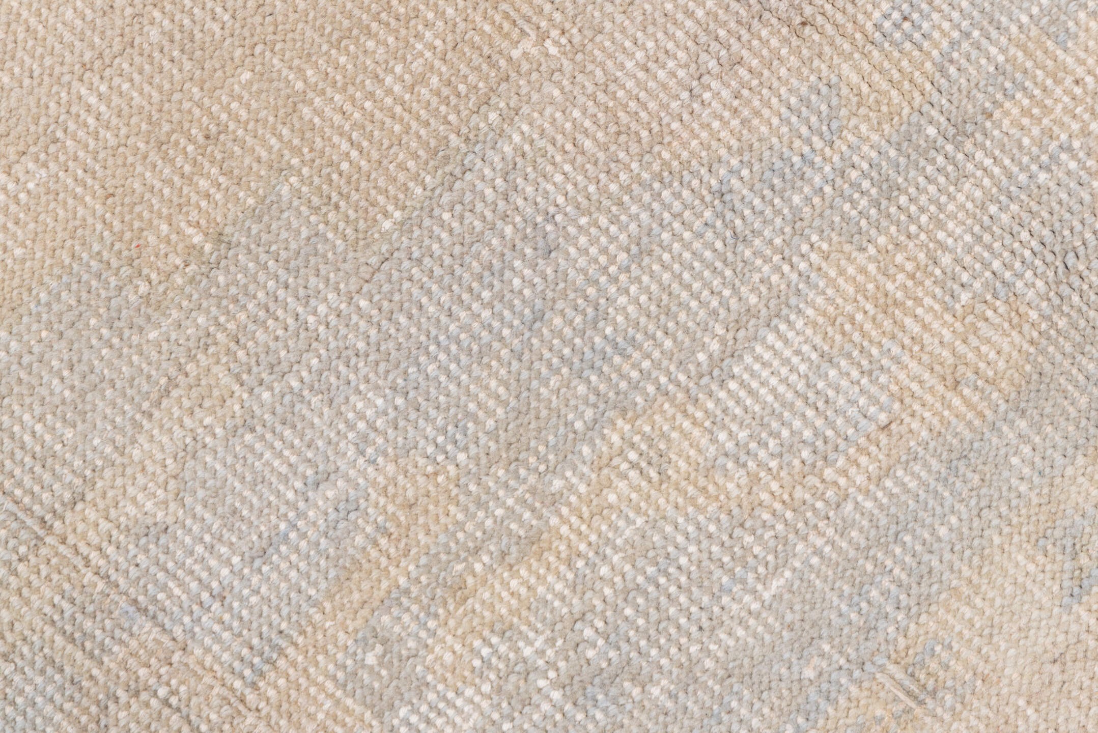 5' x 5' one-of-a-kind handmade vintage Oushak rug. Color palette: ivory, cream, beige, taupe, pale gold, light gray, gray