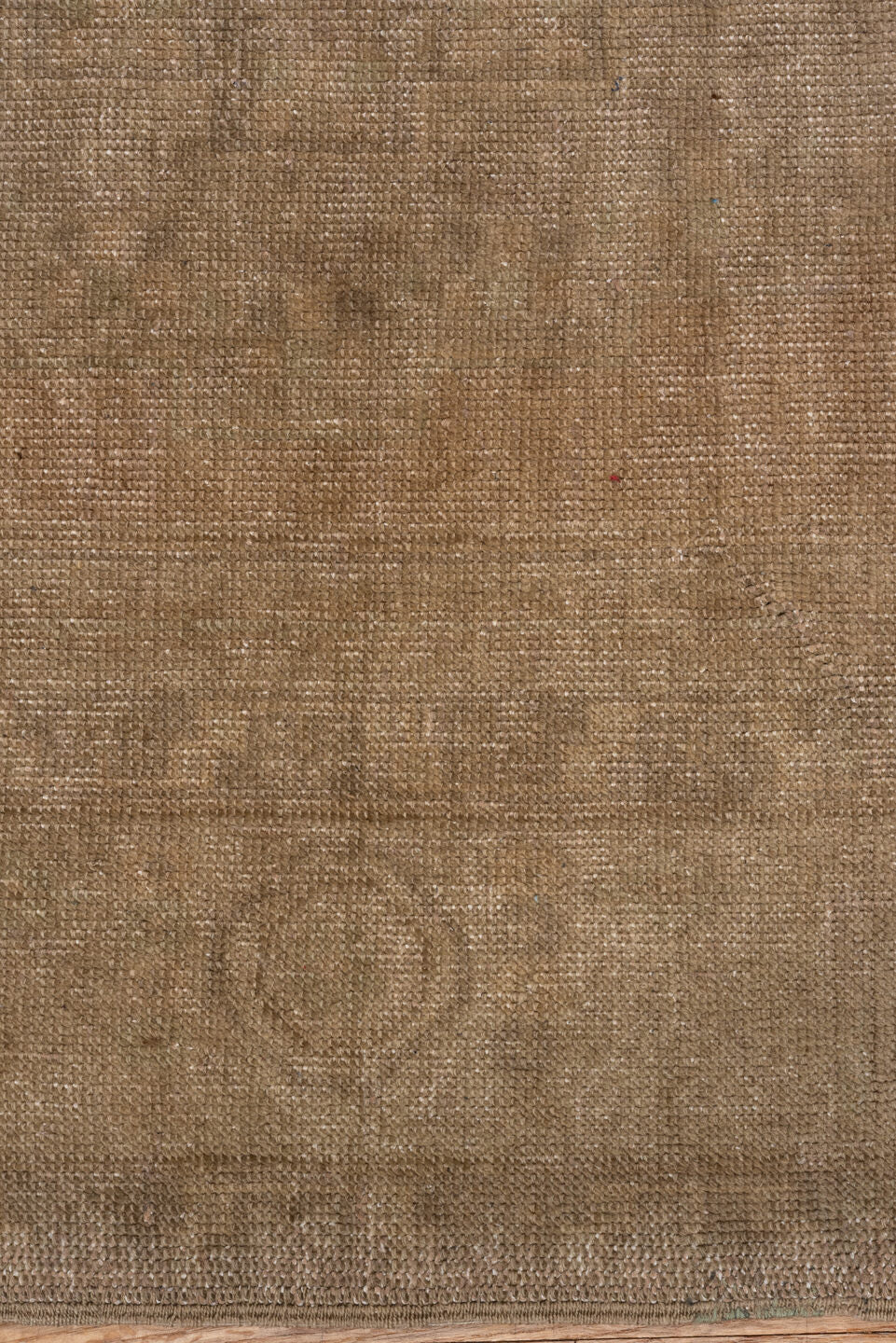 4' x 7' one-of-a-kind handmade vintage Oushak rug. Color palette: brown, gray, light gray, off-white, pink, snow, white