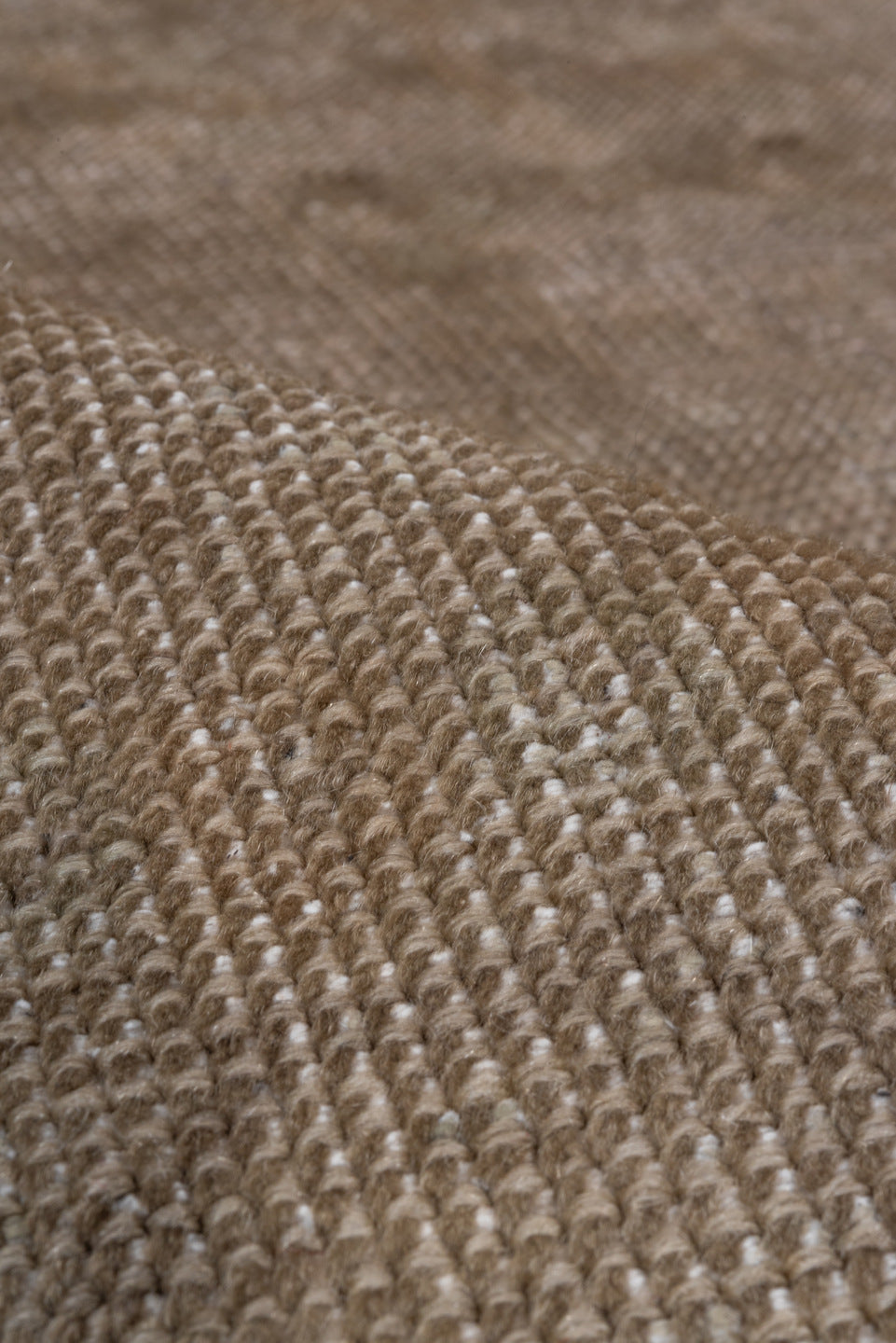 4' x 7' one-of-a-kind handmade vintage Oushak rug. Color palette: brown, gray, light gray, off-white, pink, snow, white