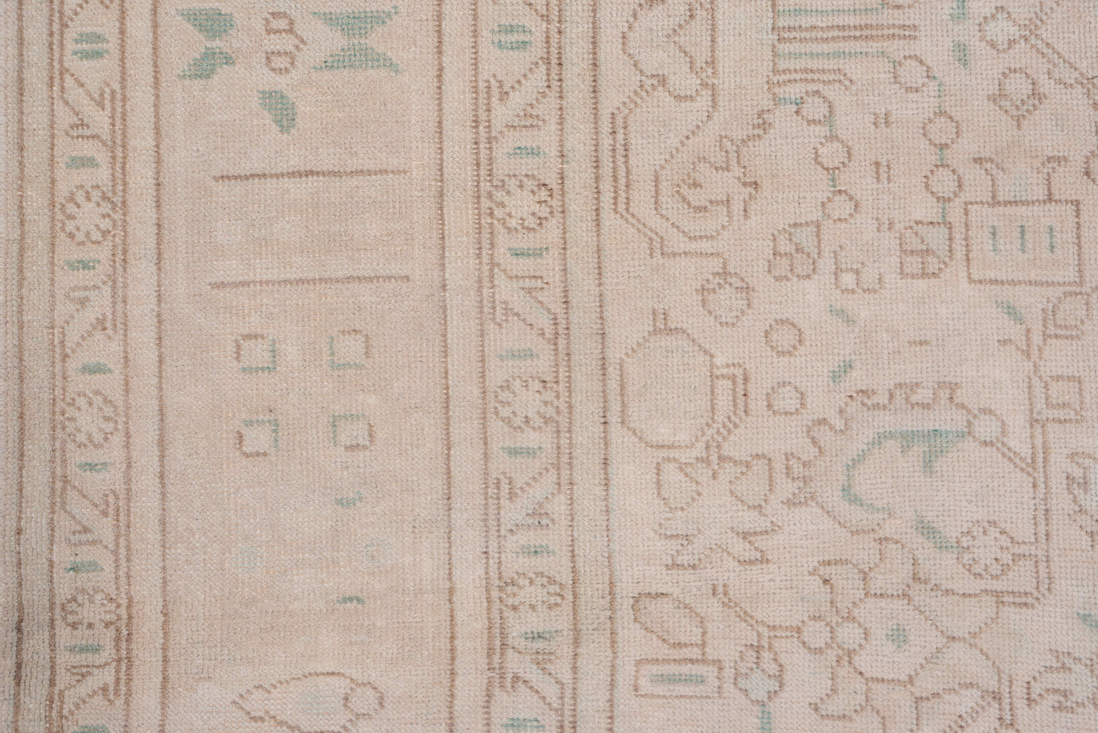8' x 10' one-of-a-kind handmade vintage Tabriz large size rug. Color palette: ivory, blush, sand, taupe, pale celadon, pink