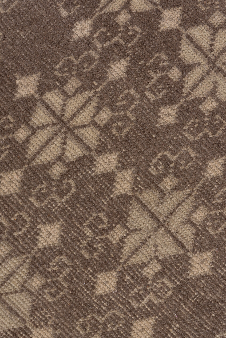 2' x 7' one-of-a-kind handmade vintage Oushak runner rug. Color palette: brown, gray, light gray, off-white, snow, white