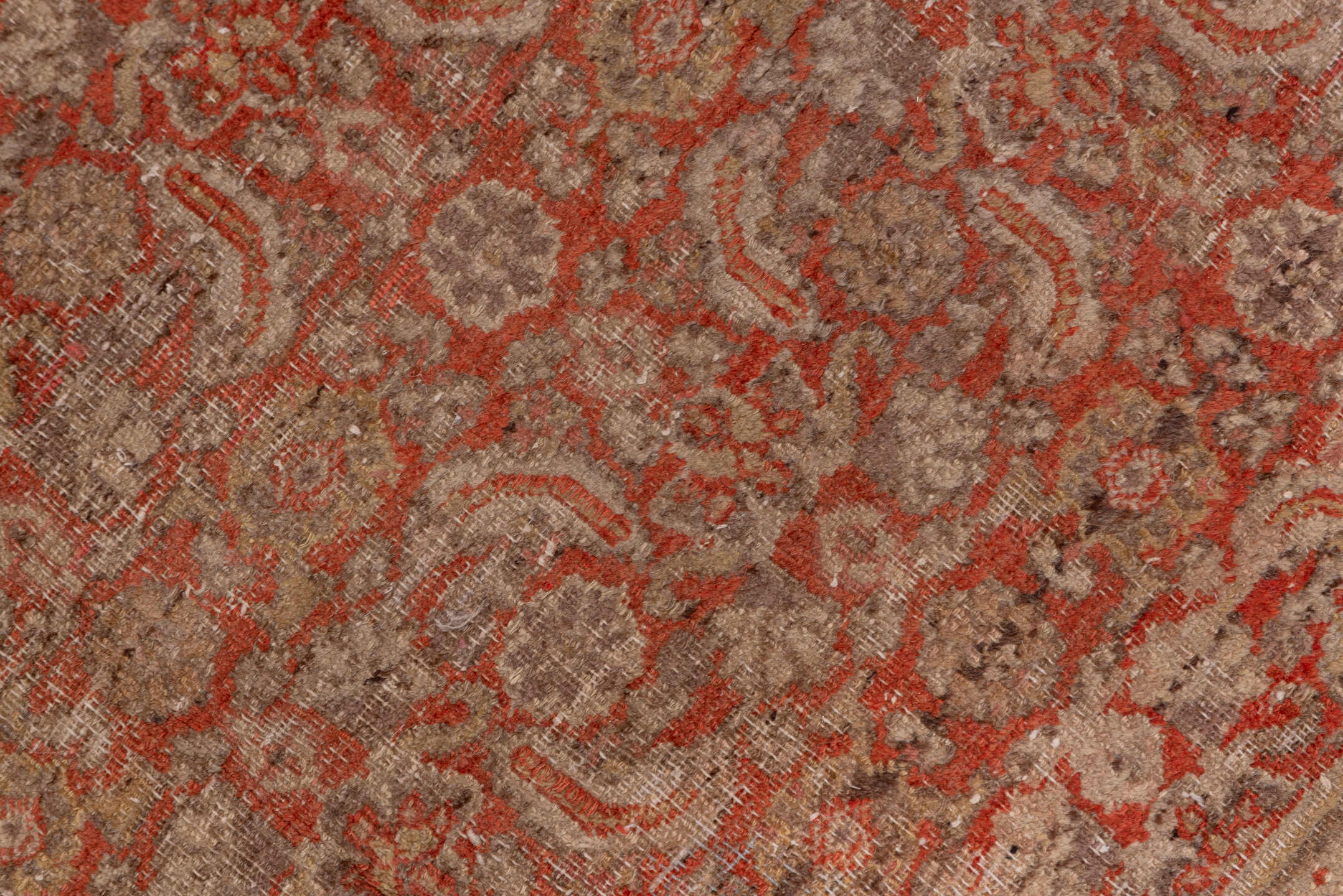 8' x 13' one-of-a-kind handmade vintage Khorassan large size rug. Color palette: brown, gray, linen, off-white, pink