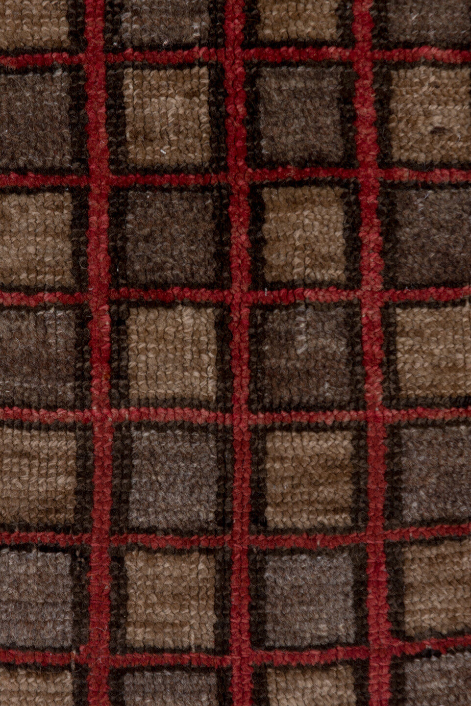 3' x 4' one-of-a-kind handmade antique Oushak small size rug. Color palette: brown, burgundy, charcoal, taupe, rust, gray