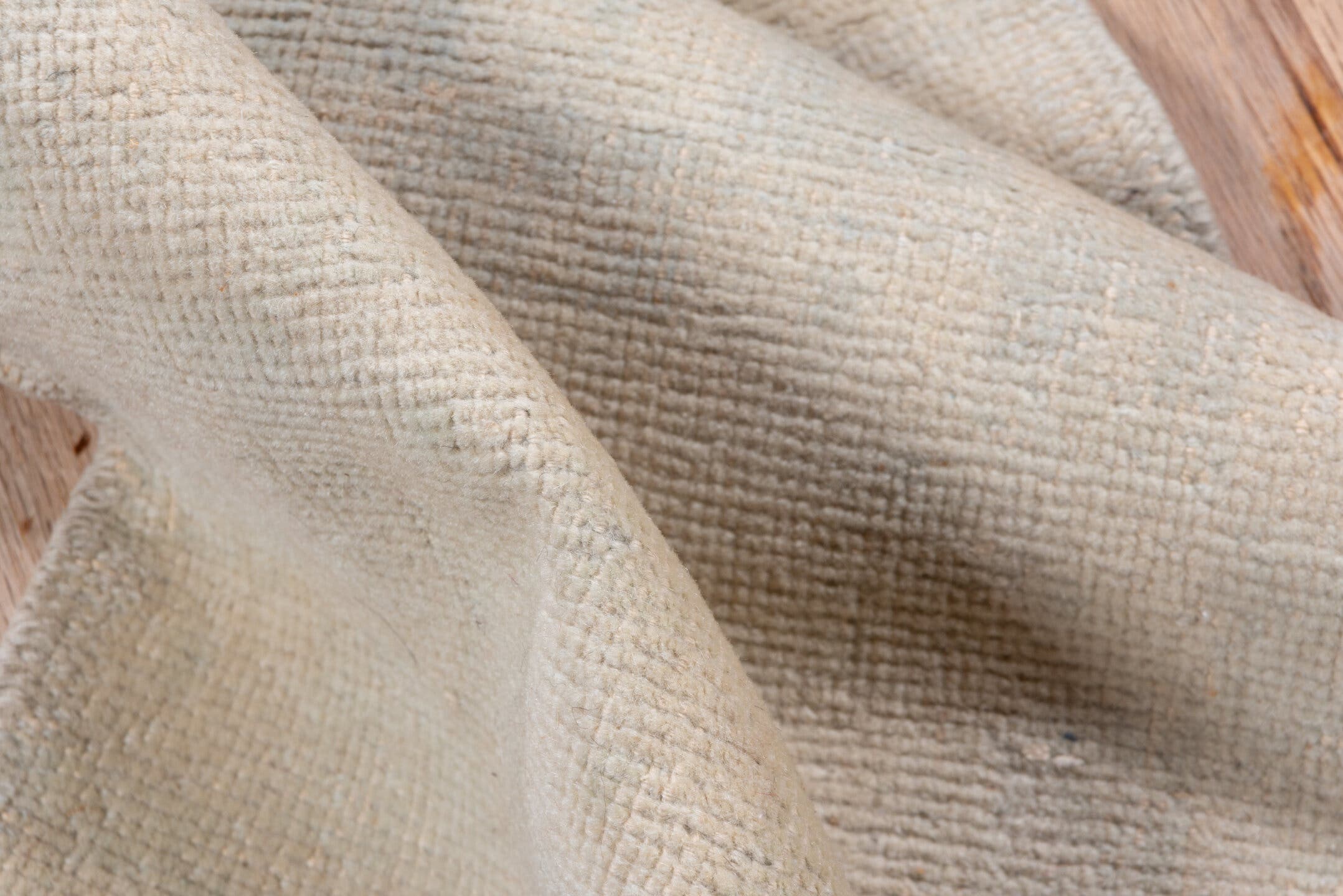 1' x 8' one-of-a-kind handmade vintage Oushak rug. Color palette: ivory, cream, beige, taupe, pale gold, light gray, gray