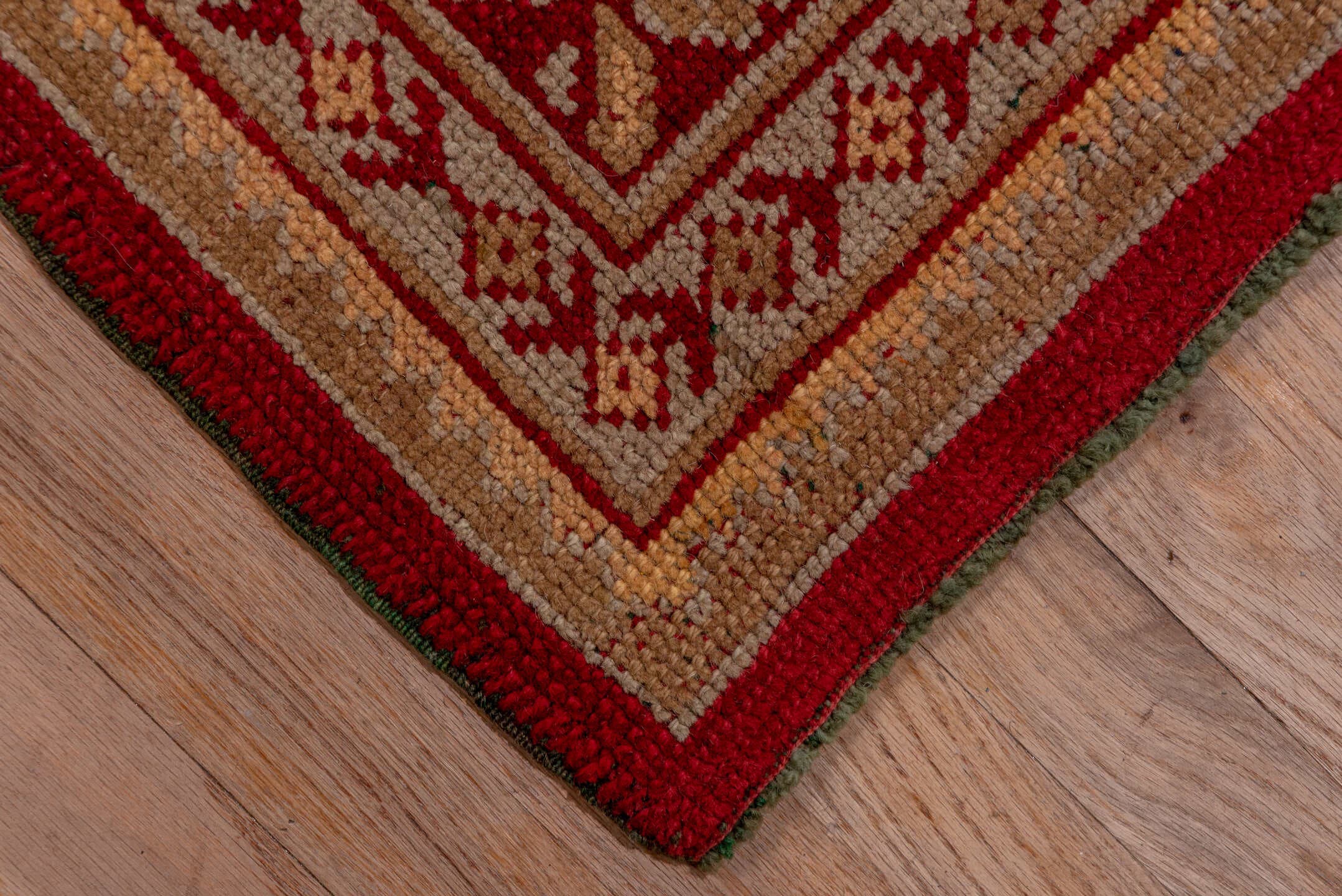 12' x 12' one-of-a-kind handmade antique Oushak oversize rug. Color palette: red, ivory, rust, gold, camel, burgundy