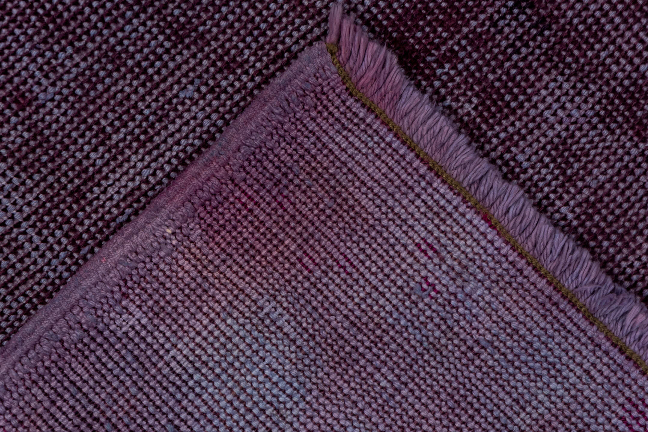 4' x 6' one-of-a-kind handmade vintage Overdyed small size rug. Color palette: violet, plum, lavender, eggplant, pink