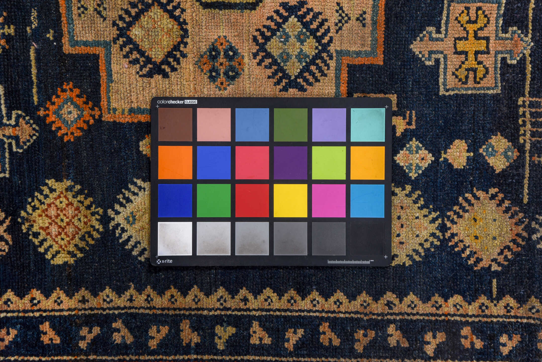 4' x 10' one-of-a-kind handmade antique Hamadan runner rug. Color palette: navy, rust, ivory, sky blue, camel, slate
