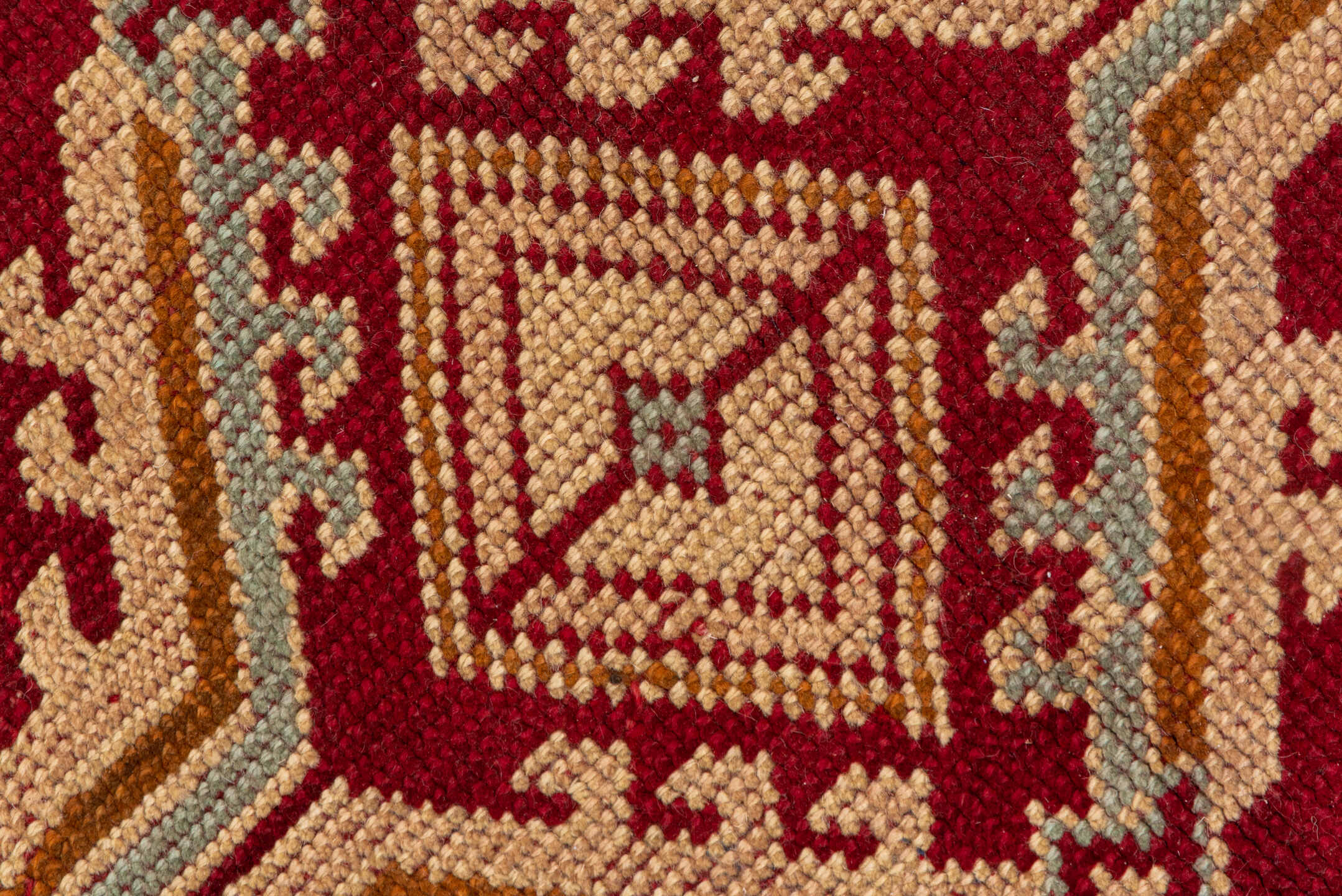 10' x 13' one-of-a-kind handmade antique Oushak large size rug. Color palette: crimson, ivory, beige, gold, rust, red