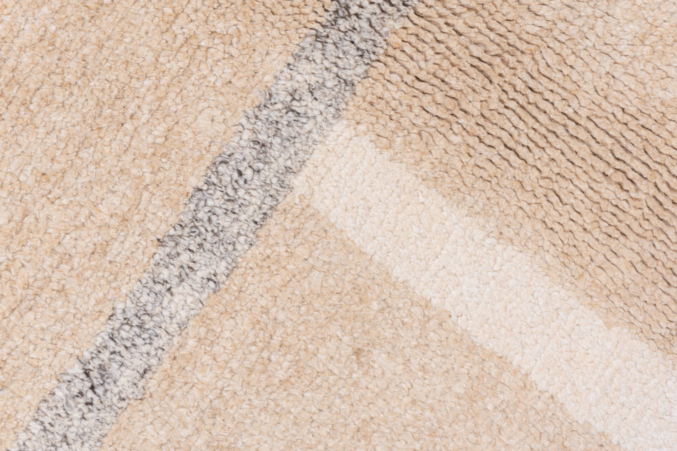 8' x 9' one-of-a-kind handmade handmade Contemporary rug. Color palette: beige, ivory, cream, taupe, gray
