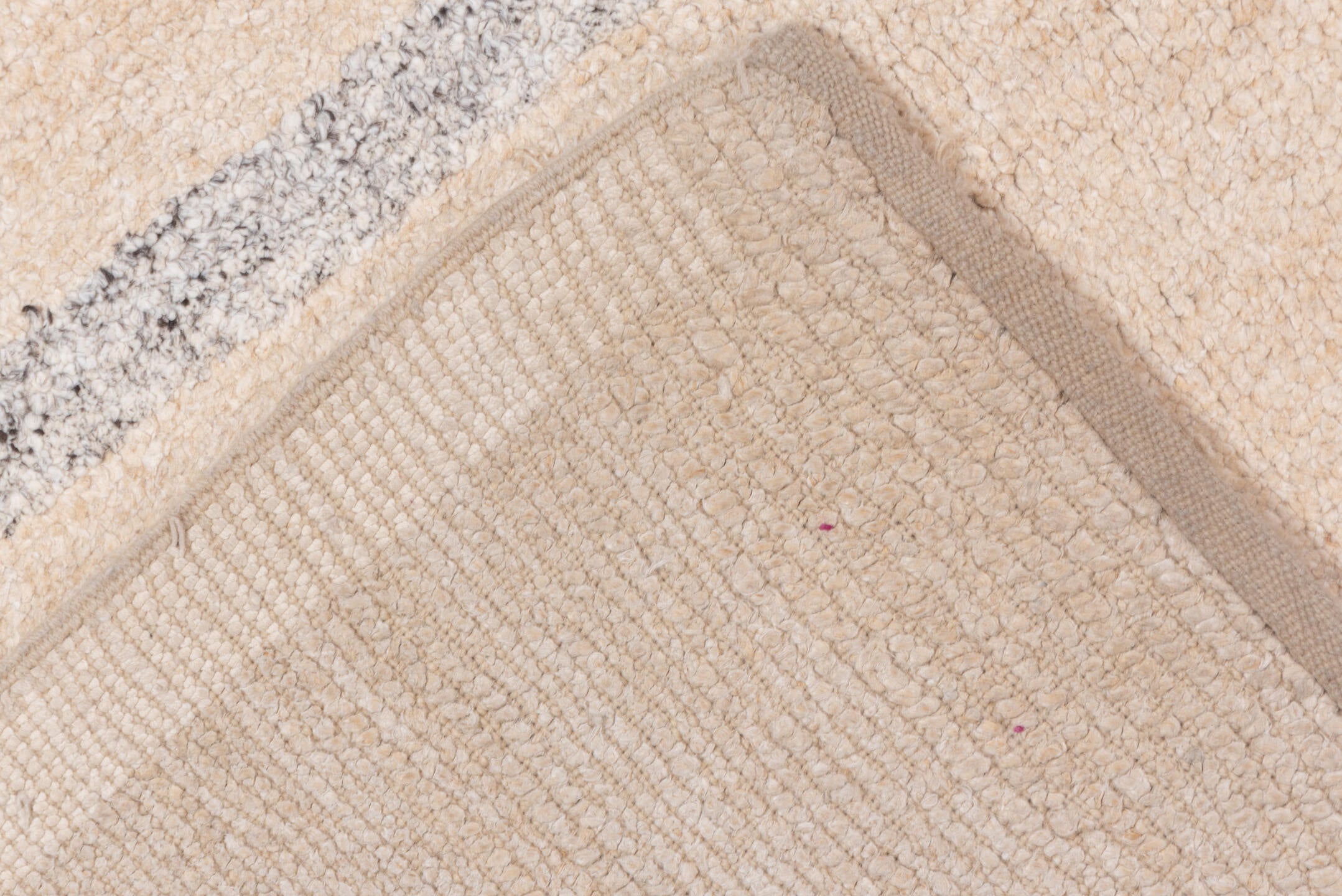 8' x 9' one-of-a-kind handmade vintage Contemporary rug. Color palette: brown, gray, light gray, off-white, orange, pink