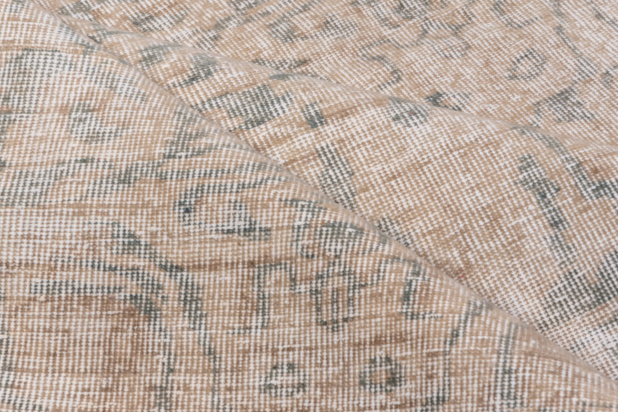 6' x 7' one-of-a-kind handmade vintage Oushak rug. Color palette: ivory, blush, pale blue, taupe, cream, pink, light blue
