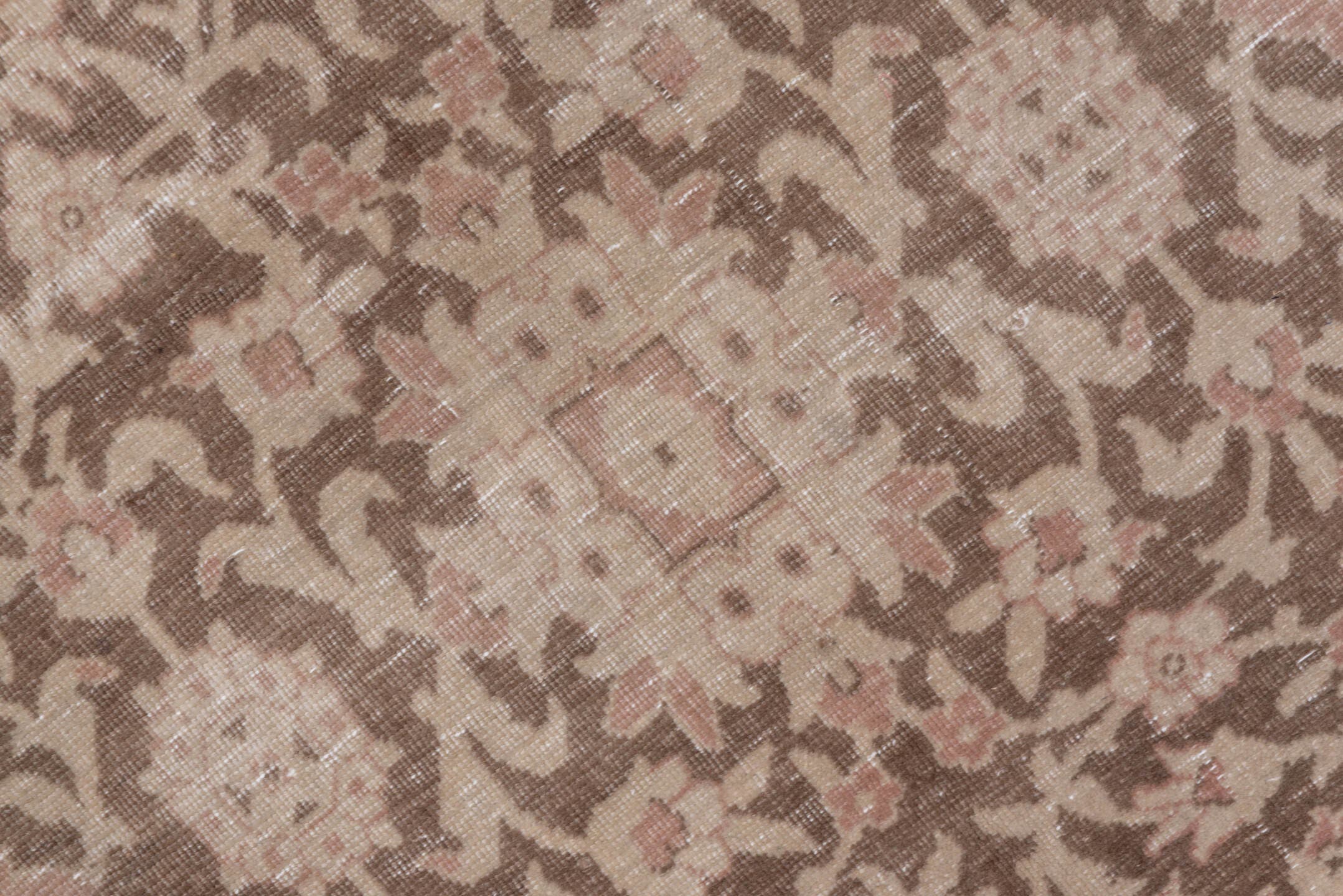 6' x 9' one-of-a-kind handmade vintage Hereke medium size rug. Color palette: taupe, ivory, rose, blush, beige, gray, pink
