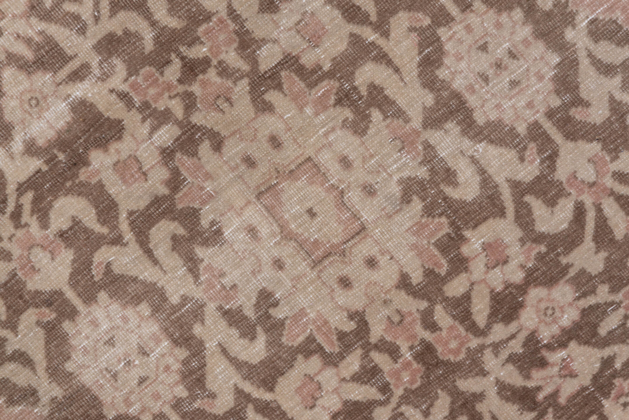 6' x 9' one-of-a-kind handmade vintage Hereke medium size rug. Color palette: taupe, ivory, rose, blush, beige, gray, pink