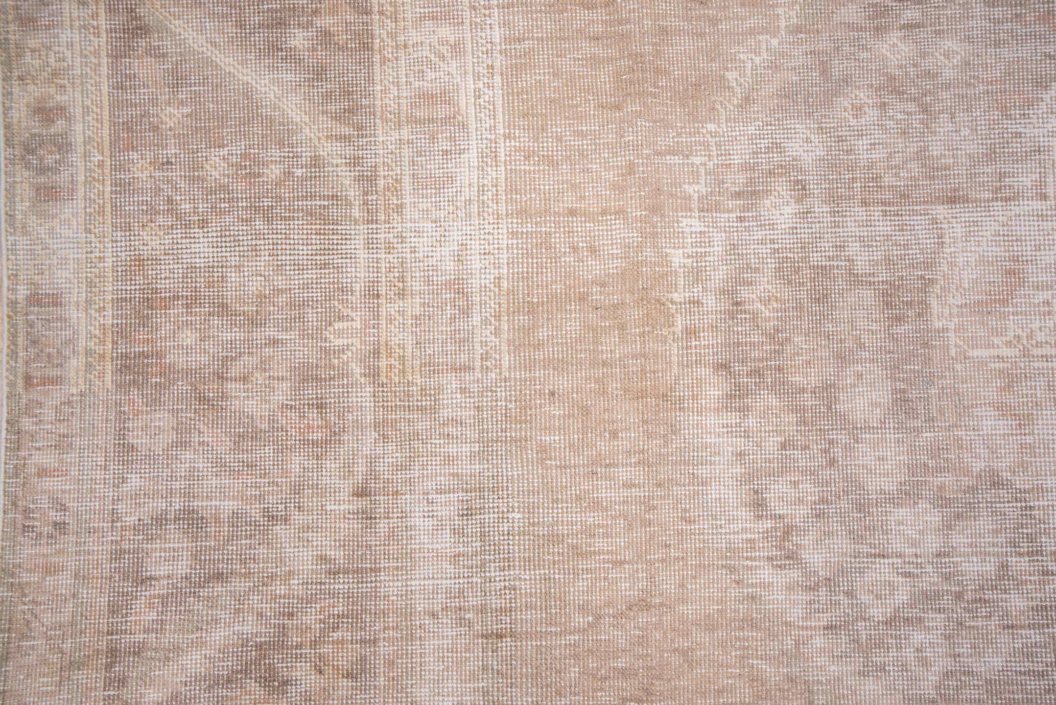 8' x 11' one-of-a-kind handmade vintage Tabriz large size rug. Color palette: blush, ivory, taupe, beige, pewter, pink, gray