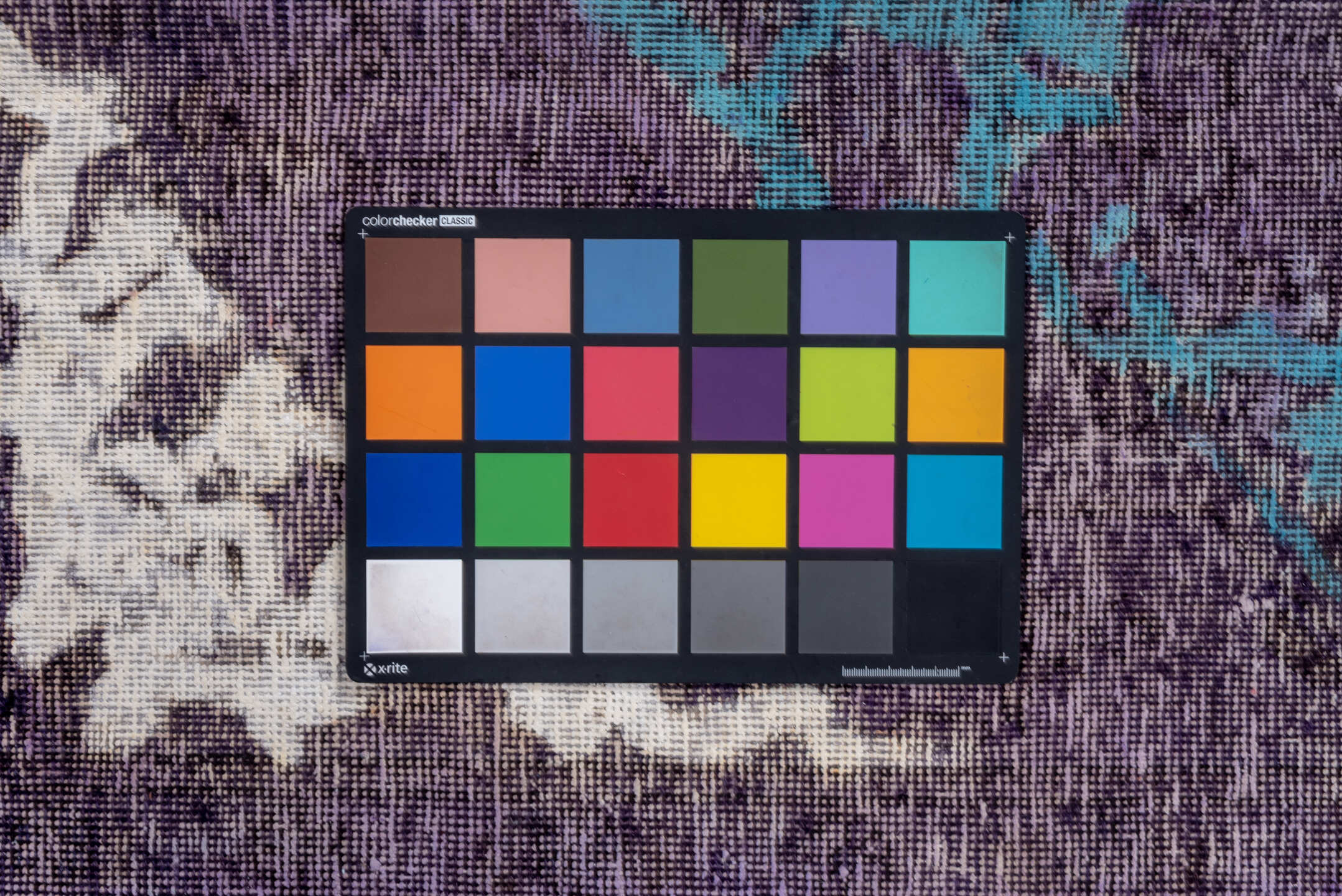 6' x 9' one-of-a-kind handmade vintage Overdyed medium size rug. Color palette: purple, turquoise, ivory, charcoal, teal