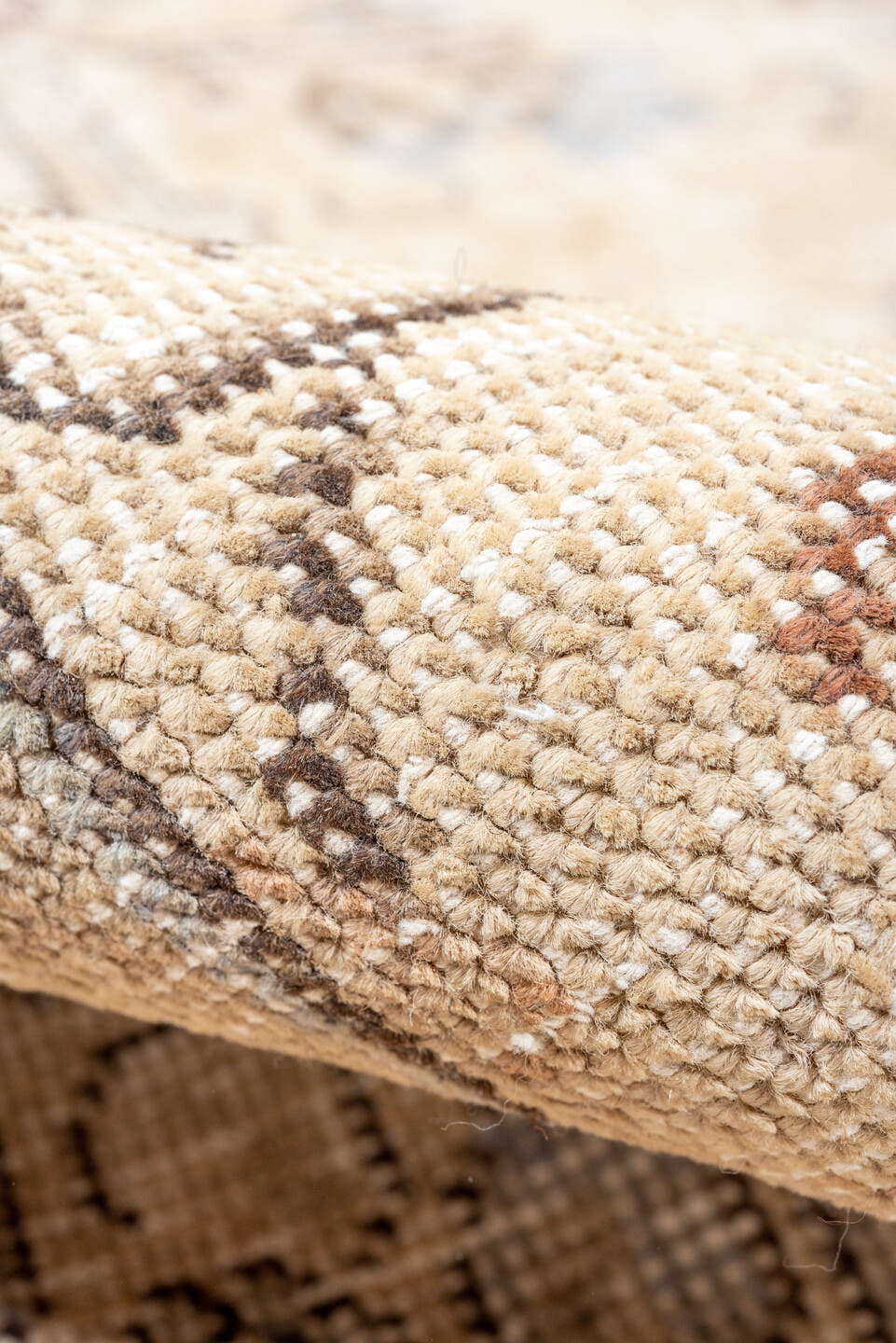 8' x 11' one-of-a-kind handmade vintage Tabriz large size rug. Color palette: ivory, beige, taupe, pale blue, dusty rose