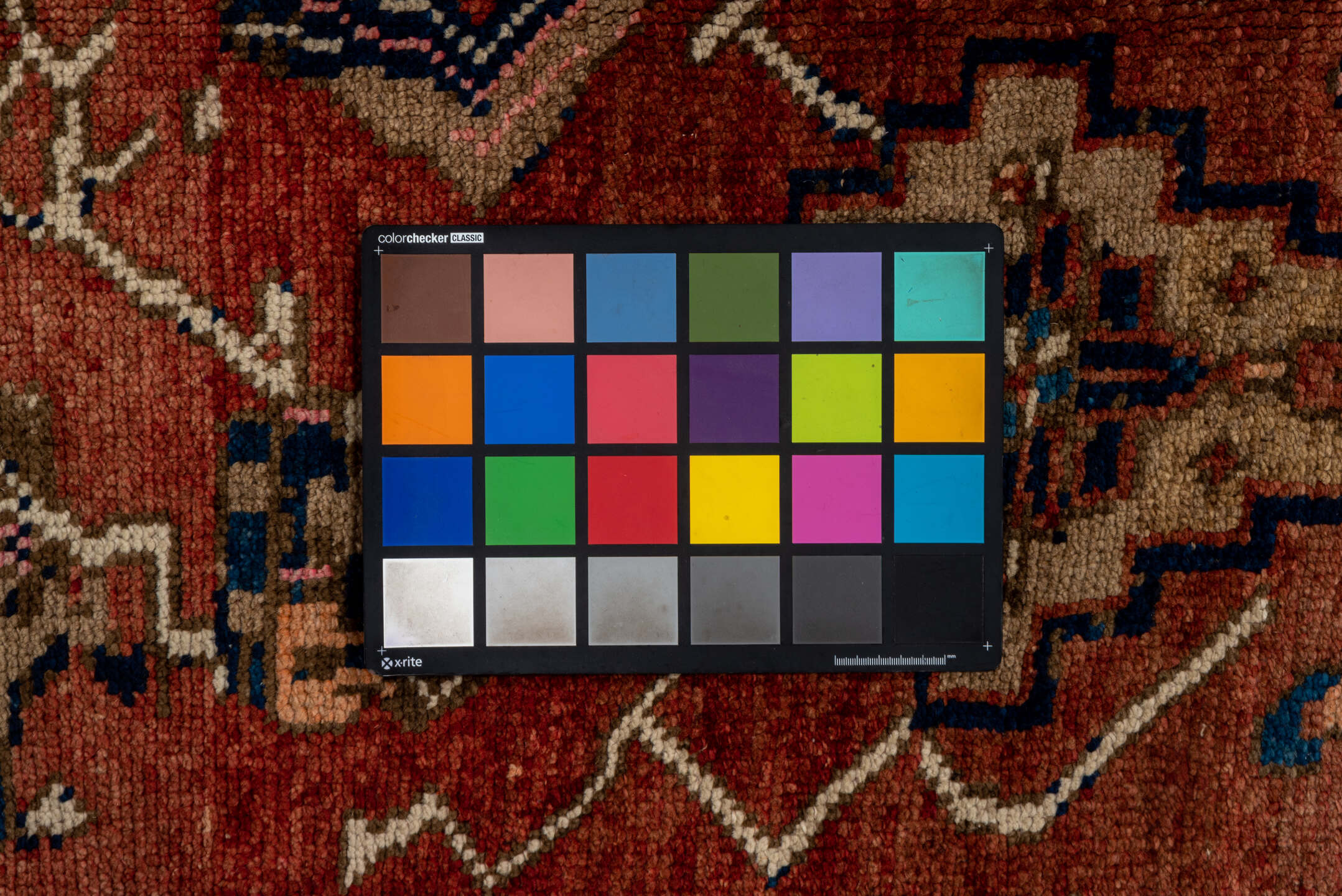 7' x 13' one-of-a-kind handmade vintage Karabagh large size rug. Color palette: blue, brown, gray, pink, red, redwood