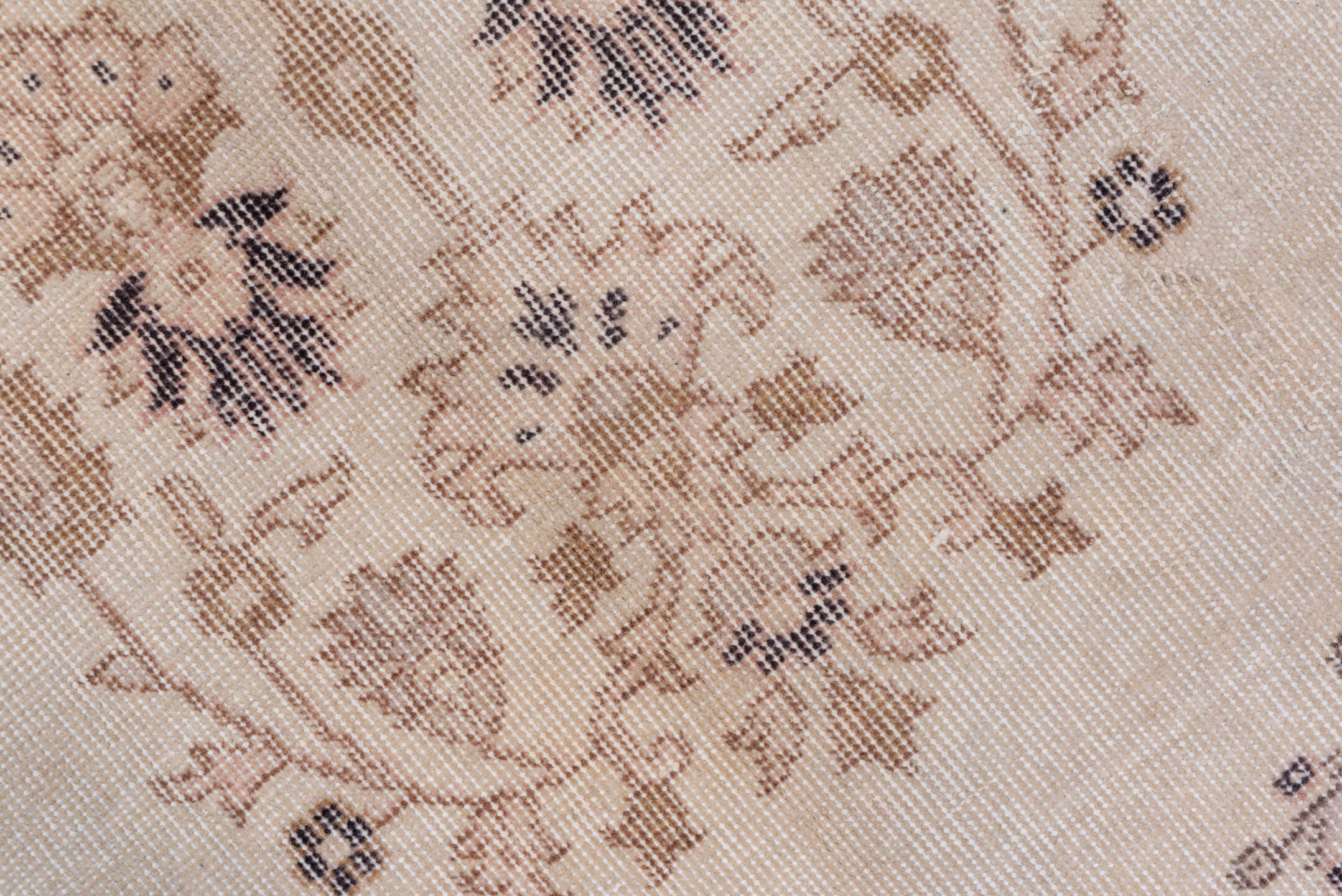 10' x 13' one-of-a-kind handmade vintage Oushak large size rug. Color palette: ivory, blush, taupe, dusty rose, slate, beige