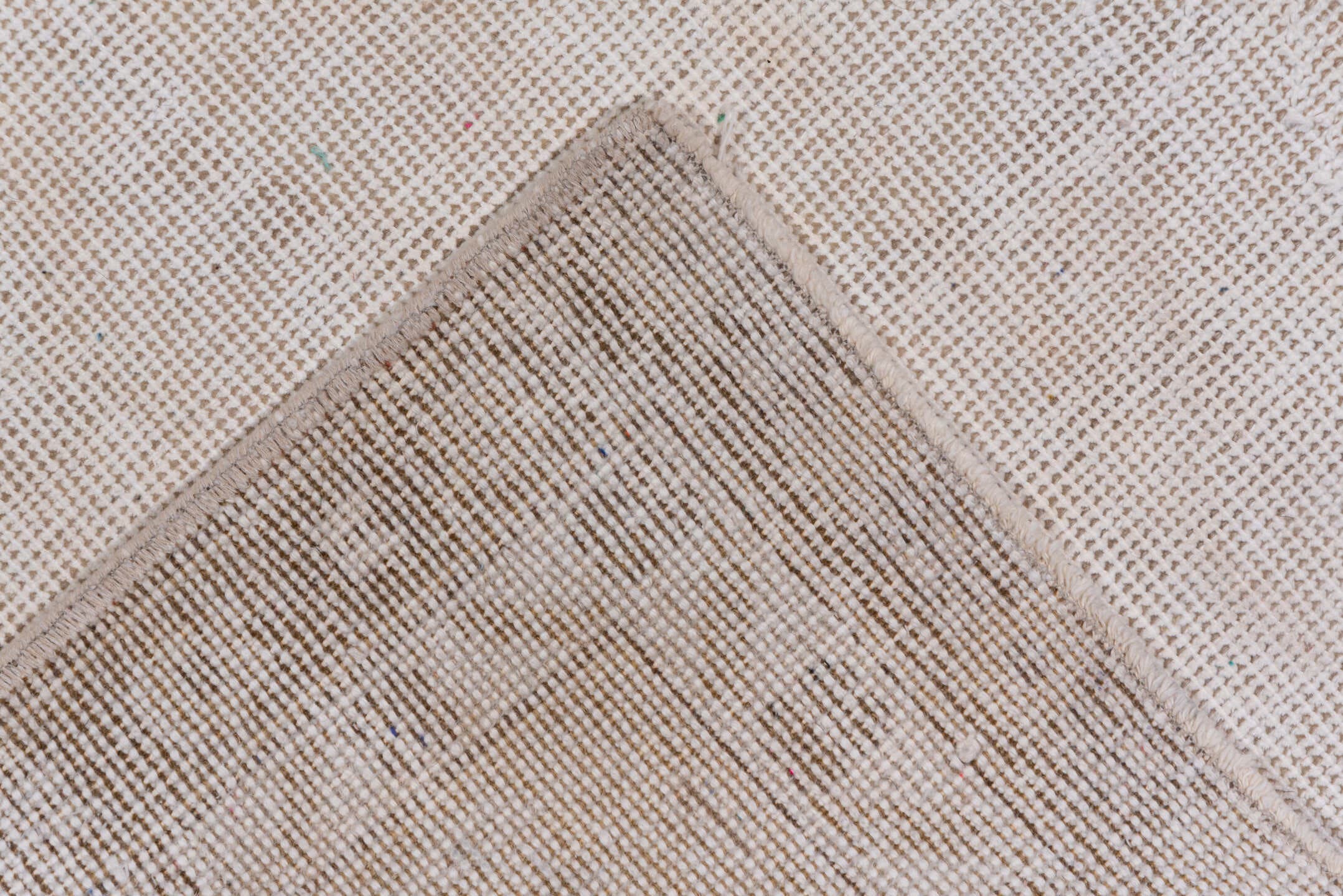 9' x 12' one-of-a-kind handmade vintage Oushak large size rug. Color palette: ivory, cream, beige, taupe, gray