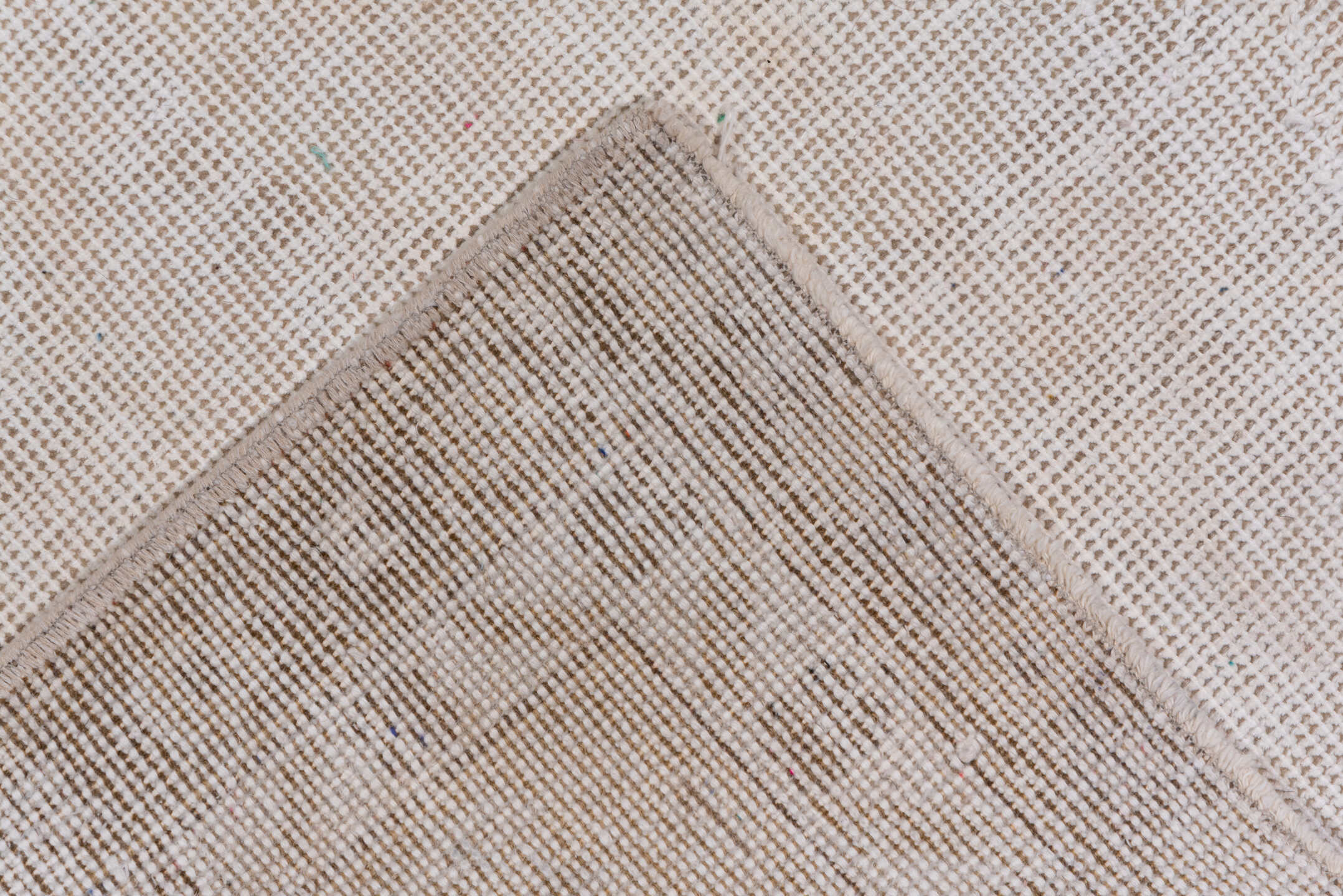 9' x 12' one-of-a-kind handmade vintage Oushak large size rug. Color palette: ivory, cream, beige, taupe, gray