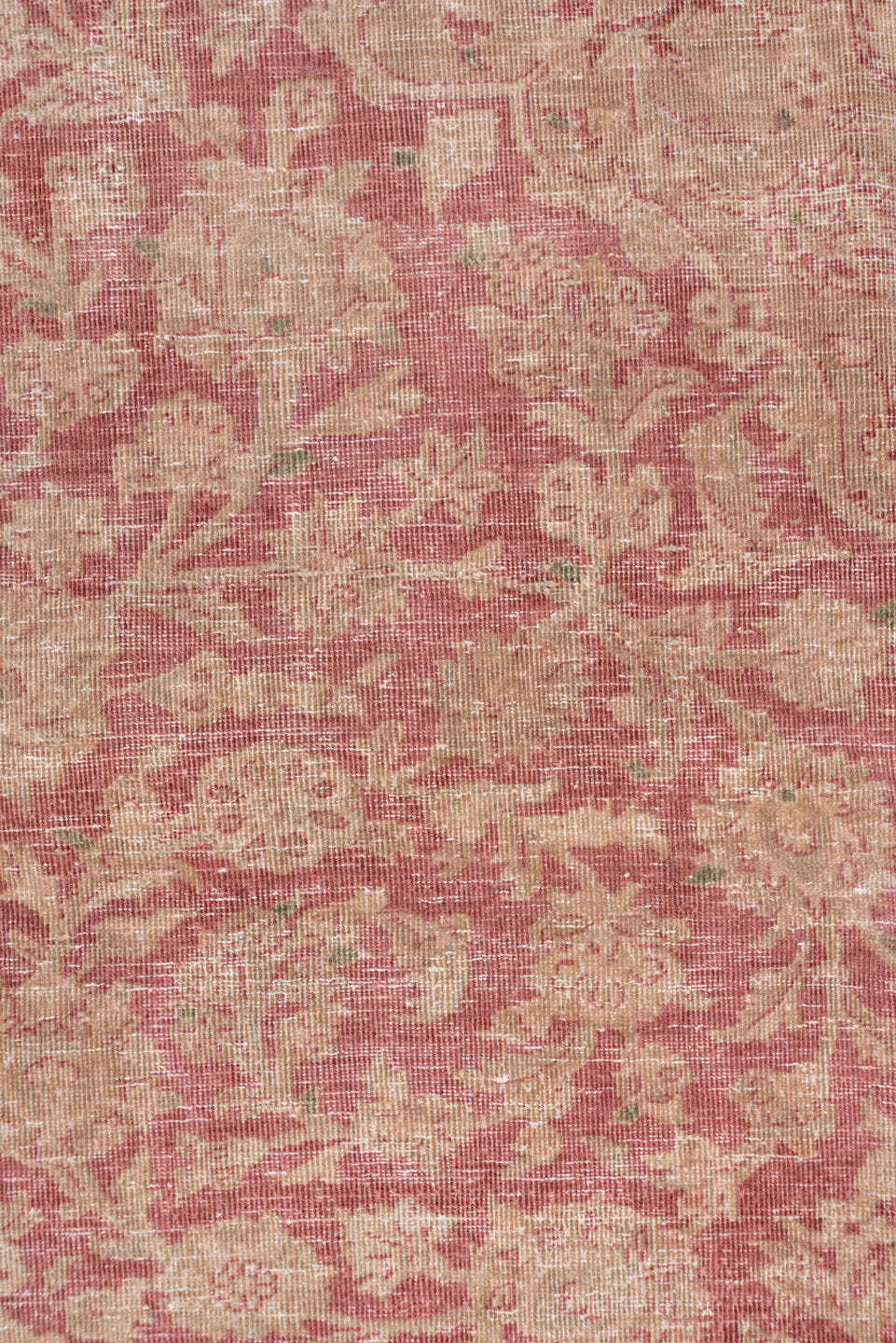 9' x 13' one-of-a-kind handmade vintage Kashan large size rug. Color palette: rose, ivory, blush, taupe, dusty pink, beige