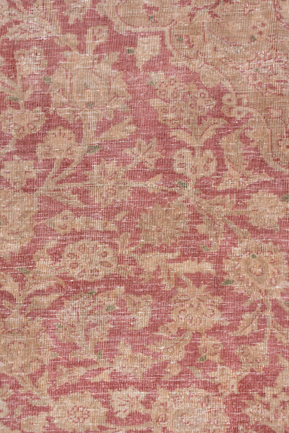 9' x 13' one-of-a-kind handmade vintage Kashan large size rug. Color palette: rose, ivory, blush, taupe, dusty pink, beige