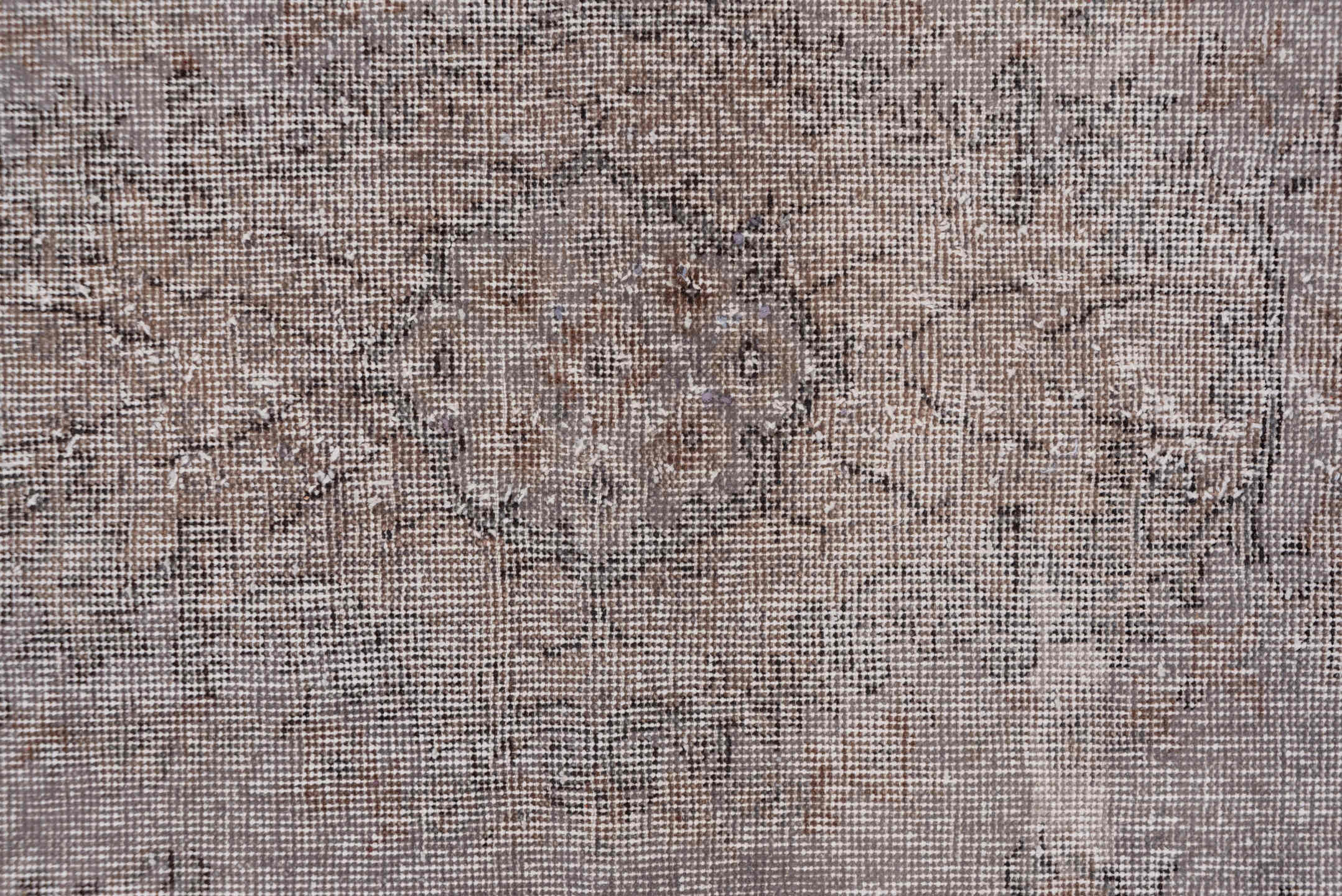 4' x 6' one-of-a-kind handmade vintage Oushak rug. Color palette: taupe, brown, ivory, charcoal, beige, gray, black