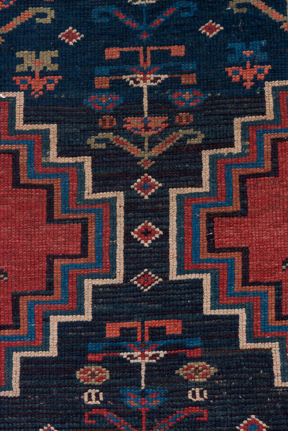 2' x 12' one-of-a-kind handmade antique Malayer runner rug. Color palette: rust, navy, ivory, camel, slate, rose, terracotta