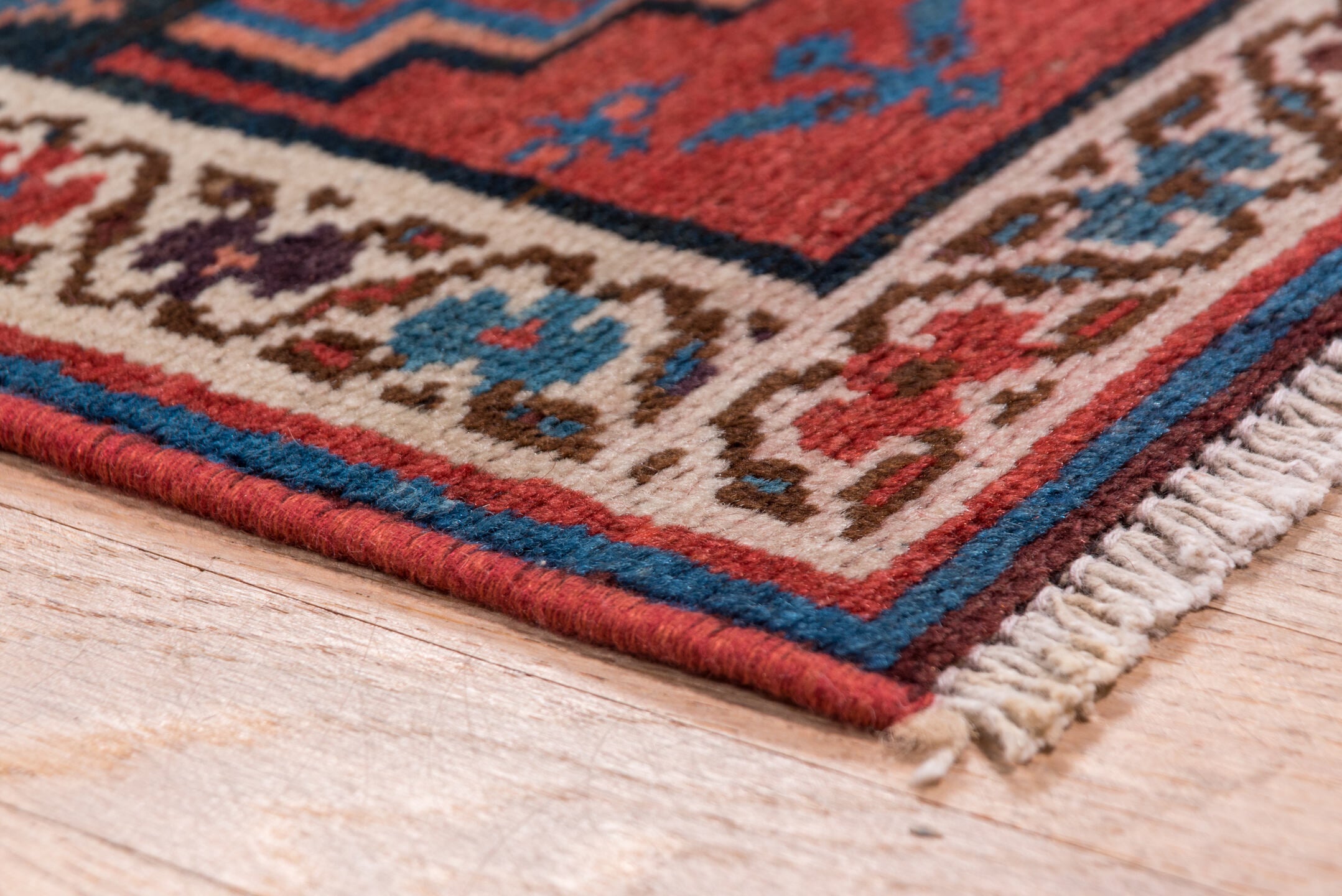 2' x 12' one-of-a-kind handmade antique Malayer runner rug. Color palette: rust, navy, ivory, camel, slate, rose, terracotta