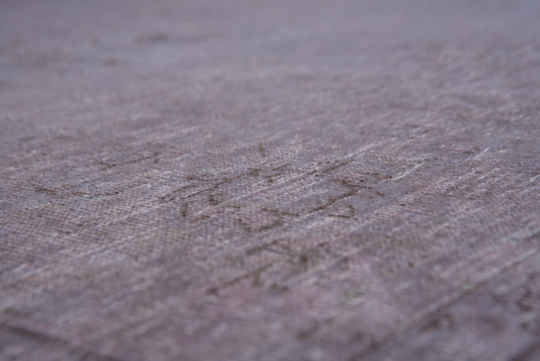 9' x 12' one-of-a-kind handmade vintage Overdyed large size rug. Color palette: gray, light blue, light gray, pink