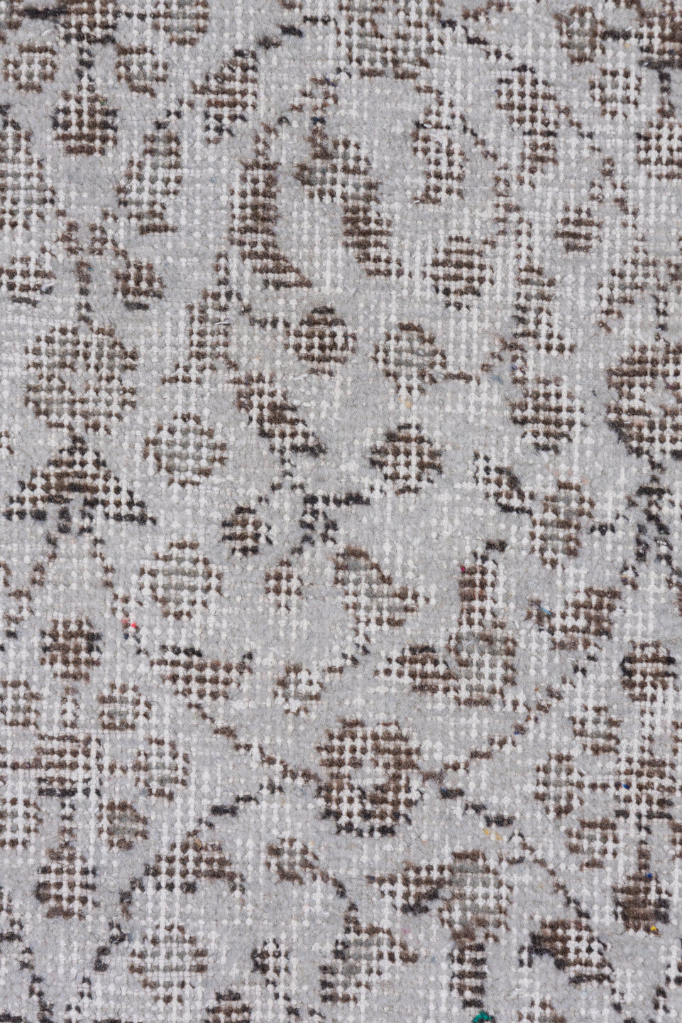 3' x 6' one-of-a-kind handmade vintage Overdyed small size rug. Color palette: taupe, ivory, brown, greige, beige, gray