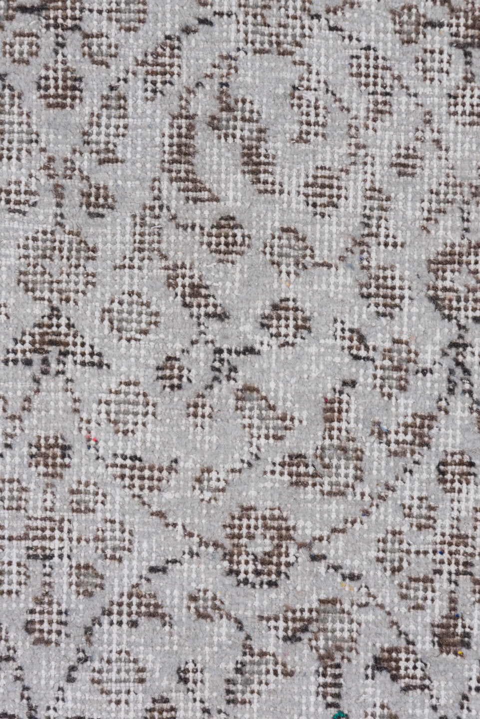 3' x 6' one-of-a-kind handmade vintage Overdyed small size rug. Color palette: taupe, ivory, brown, greige, beige, gray