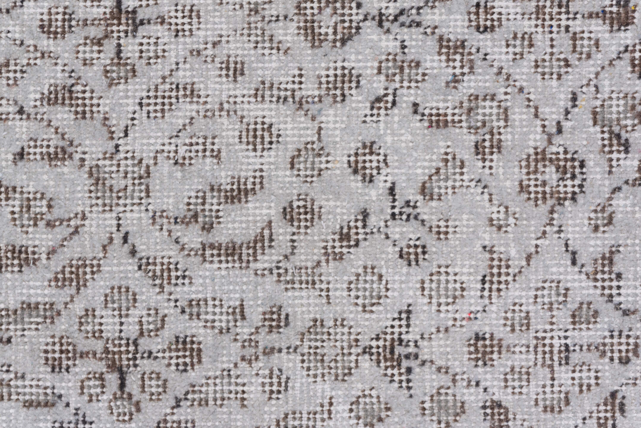 3' x 6' one-of-a-kind handmade vintage Overdyed small size rug. Color palette: taupe, ivory, brown, greige, beige, gray