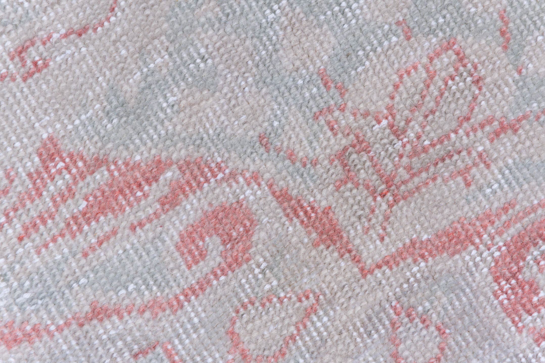 8' x 12' one-of-a-kind handmade vintage Sivas large size rug. Color palette: ivory, blush, pale pink, silver, taupe, pink