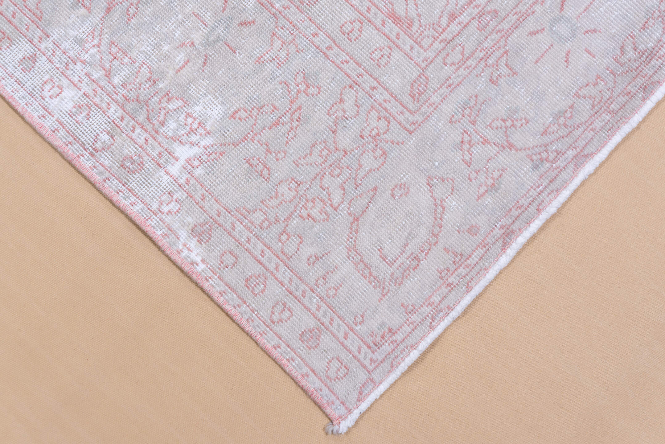 8' x 12' one-of-a-kind handmade vintage Sivas large size rug. Color palette: ivory, blush, pale pink, silver, taupe, pink