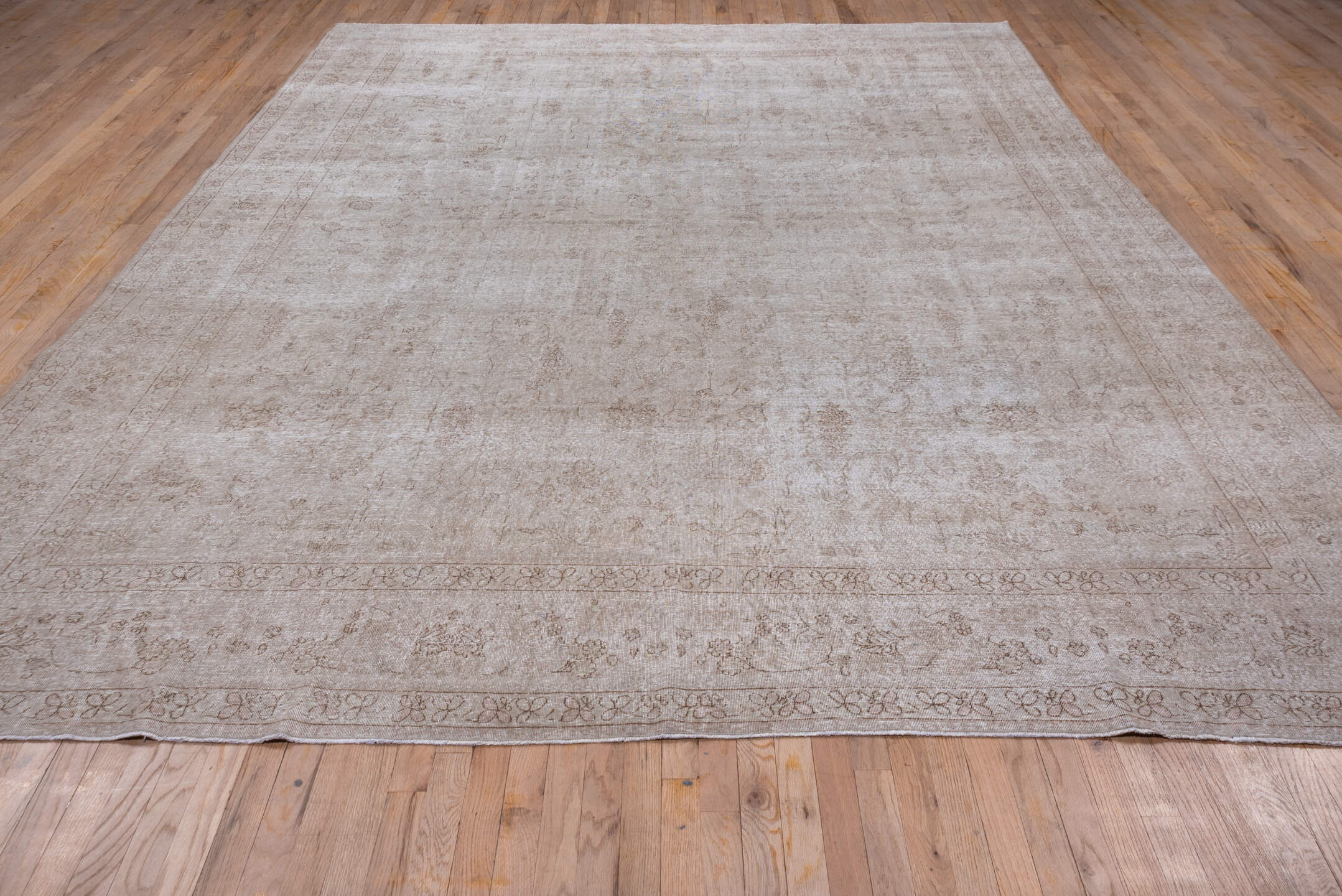 9' x 13' one-of-a-kind handmade vintage Sivas large size rug. Color palette: ivory, taupe, beige, sand, camel, greige, gray
