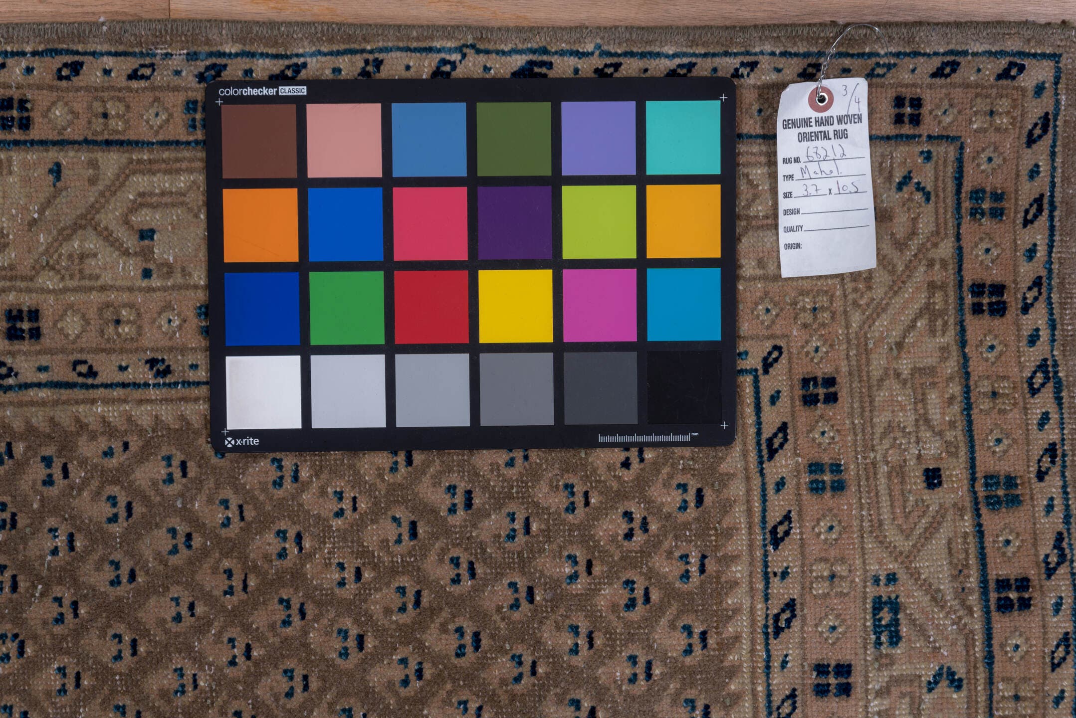 3' x 10' one-of-a-kind handmade vintage Mahal runner rug. Color palette: taupe, brown, beige, indigo, ivory, camel, gray