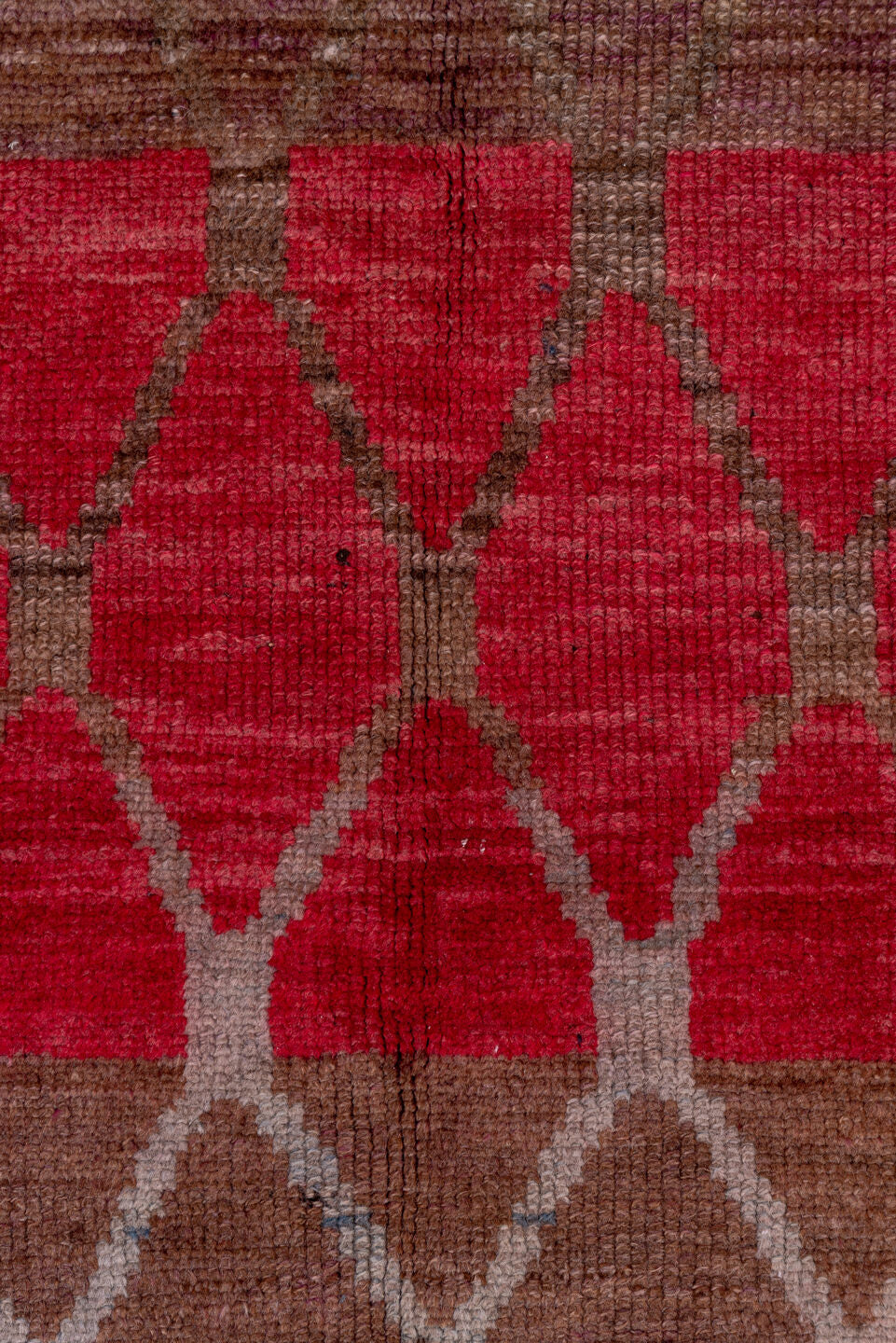 4' x 12' one-of-a-kind handmade vintage Kars runner rug. Color palette: rose, blush, charcoal, raspberry, taupe, mauve