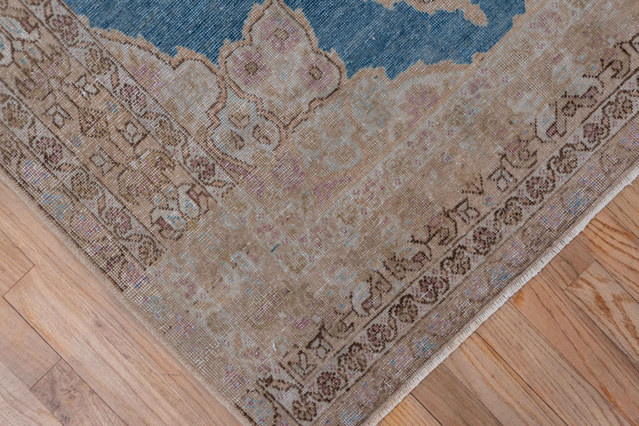 3' x 6' one-of-a-kind handmade antique Sivas small size rug. Color palette: beige, blue, taupe, blush, ivory, brown, gray