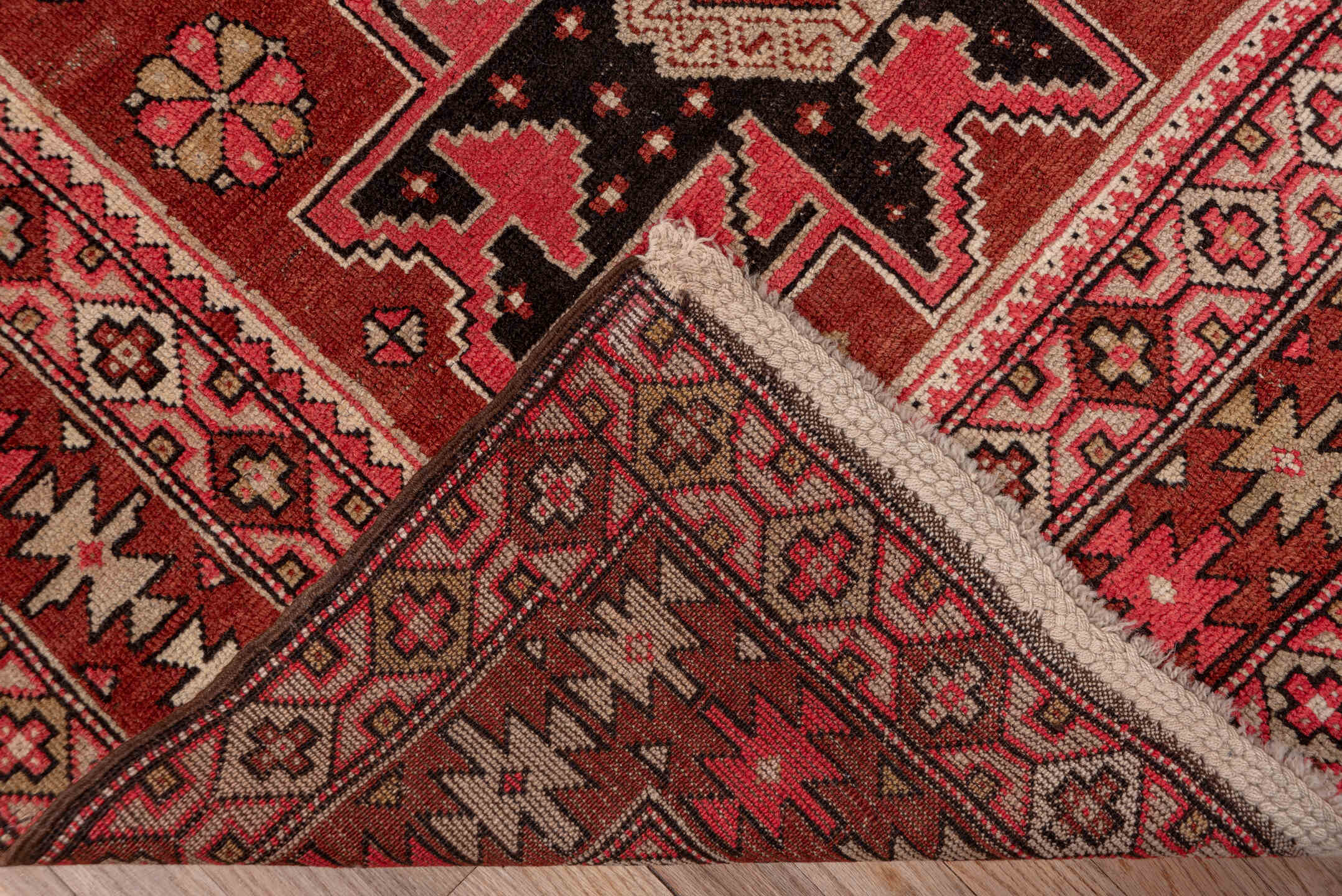 4' x 6' one-of-a-kind handmade antique Shirvan small size rug. Color palette: rust, ivory, charcoal, rose, terra cotta