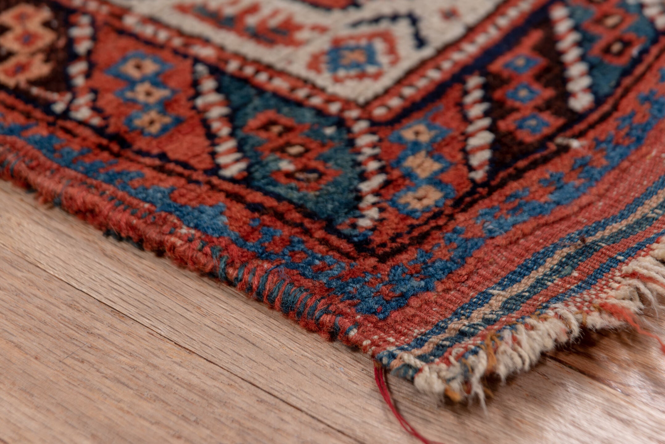4' x 6' one-of-a-kind handmade vintage Afshar small size rug. Color palette: black, blue, brown, dim gray, gray, pink, red
