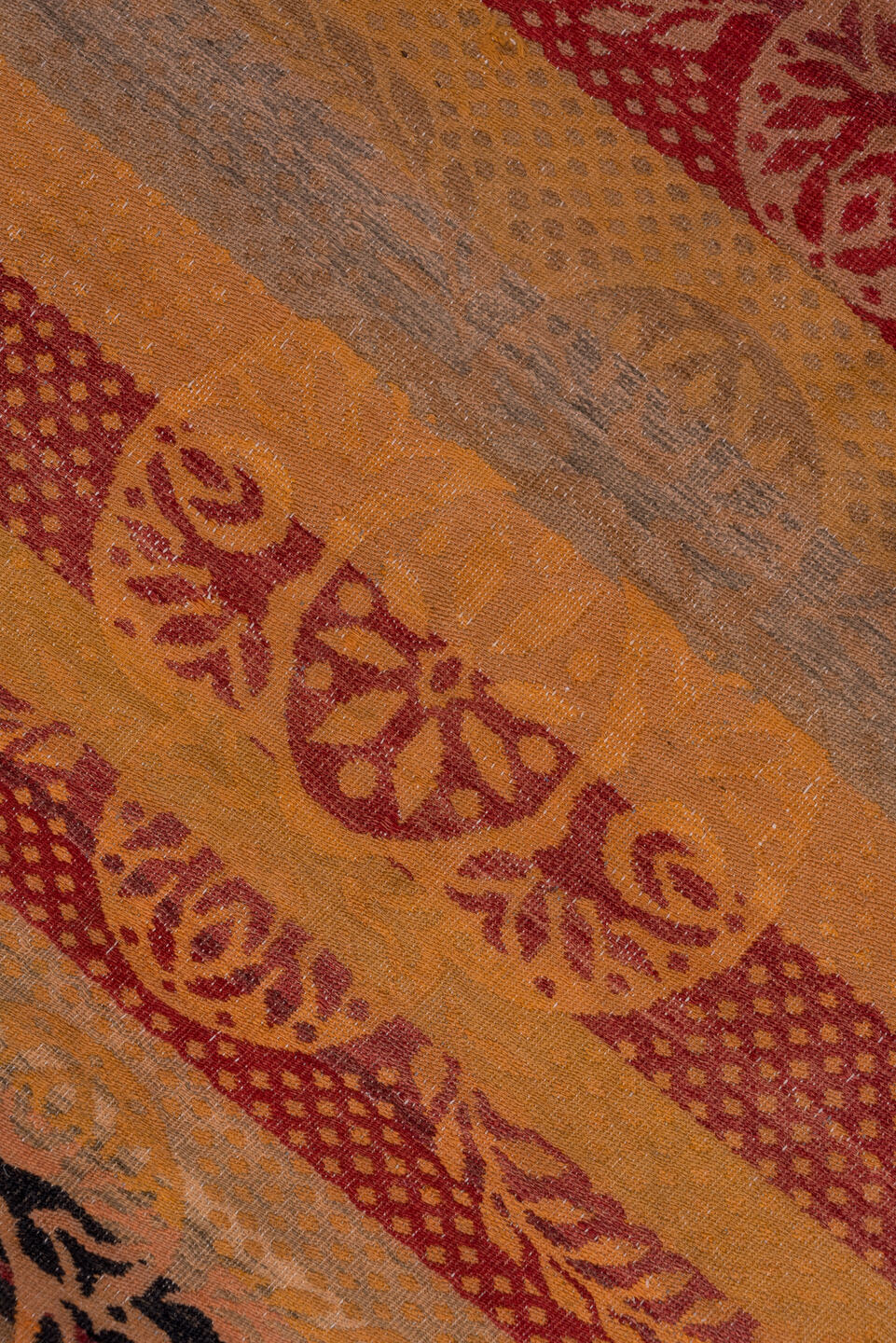 5' x 8' one-of-a-kind handmade vintage Kilim medium size rug. Color palette: brown, gray, light gray, pink, red, redwood