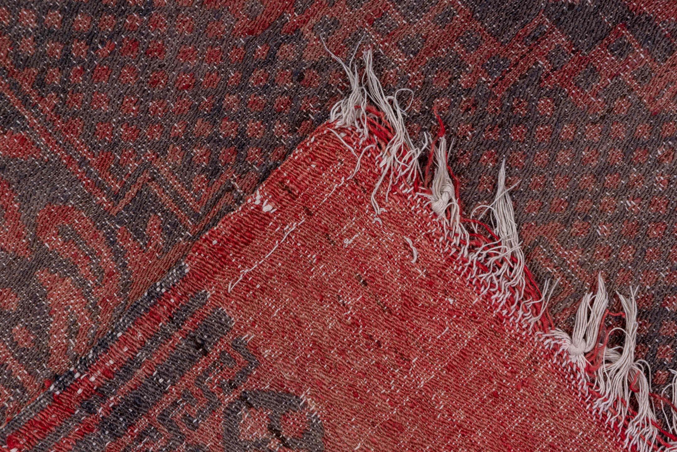 5' x 9' one-of-a-kind handmade antique Kilim medium size rug. Color palette: rust, charcoal, burgundy, mahogany, rose