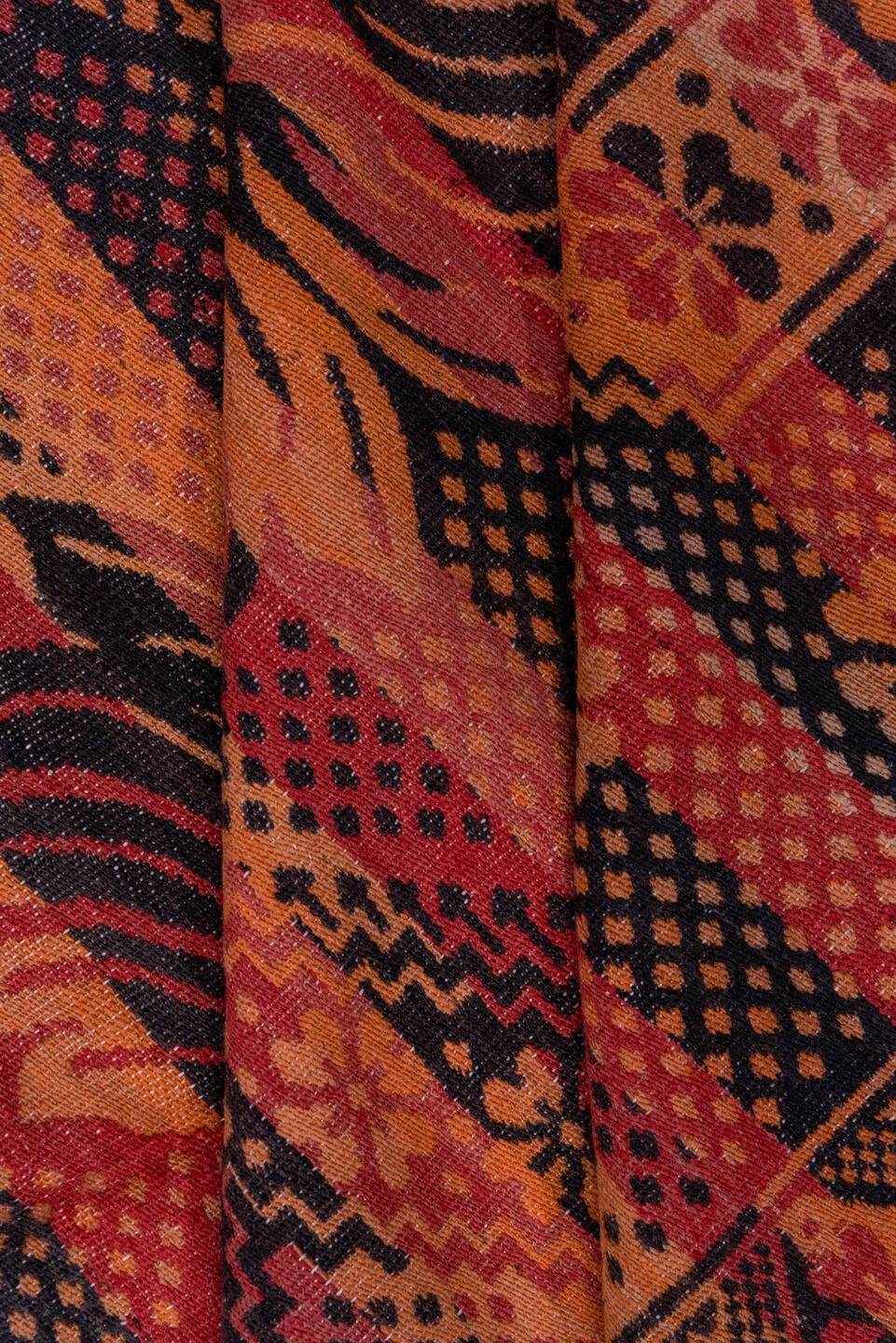 5' x 11' one-of-a-kind handmade antique Kilim rug. Color palette: terra cotta, rust, coral, mahogany, burgundy, rose