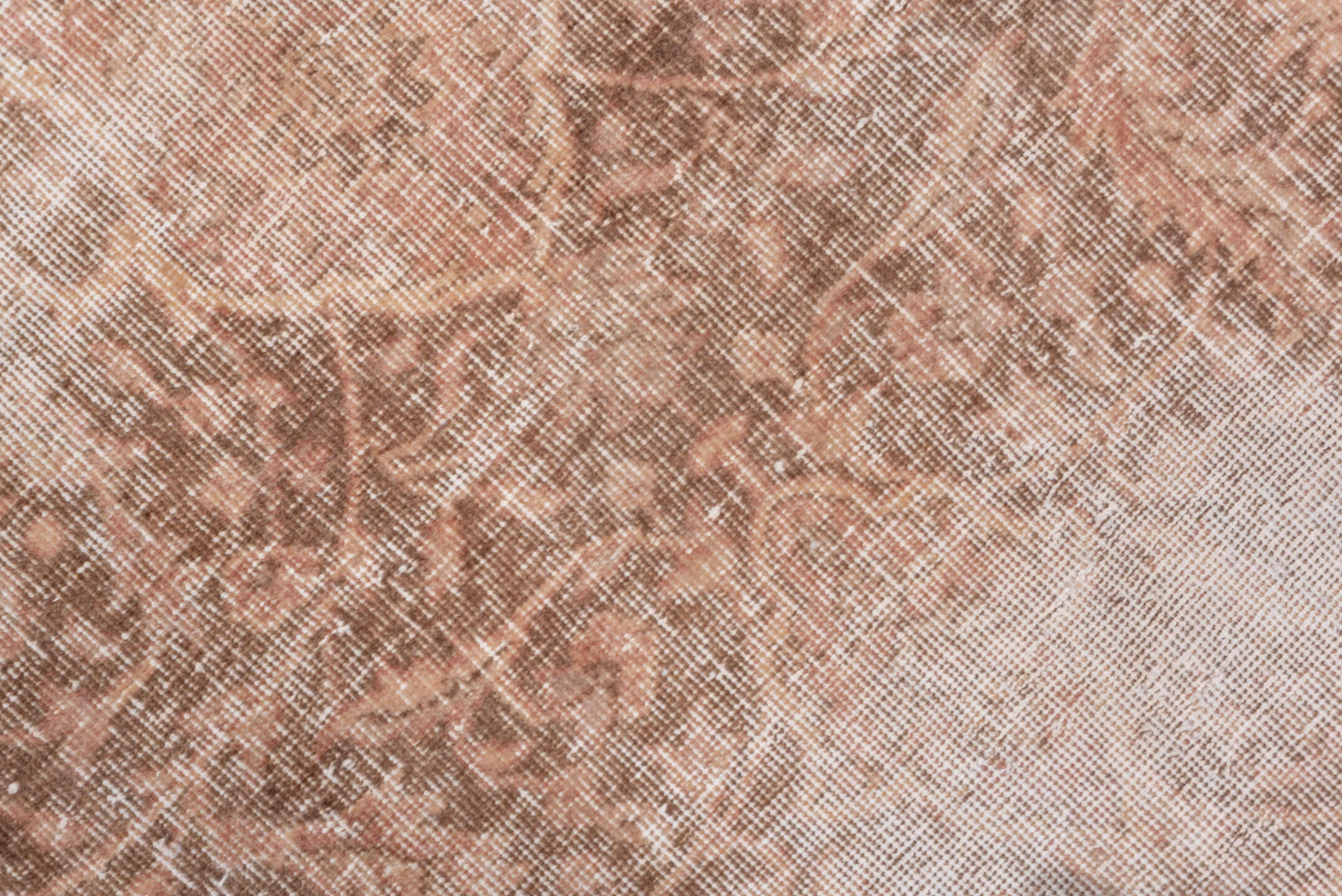 7' x 11' one-of-a-kind handmade vintage Oushak large size rug. Color palette: brown, gray, light gray, off-white, orange